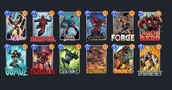 Mazo 5 bajo coste Marvel Snap