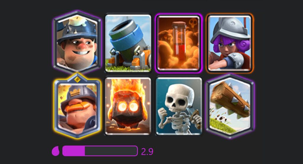 mazo gran minero minero veneno clash royale