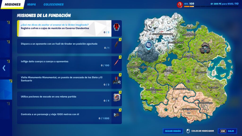 misiones desbloquear fundacion fortnite