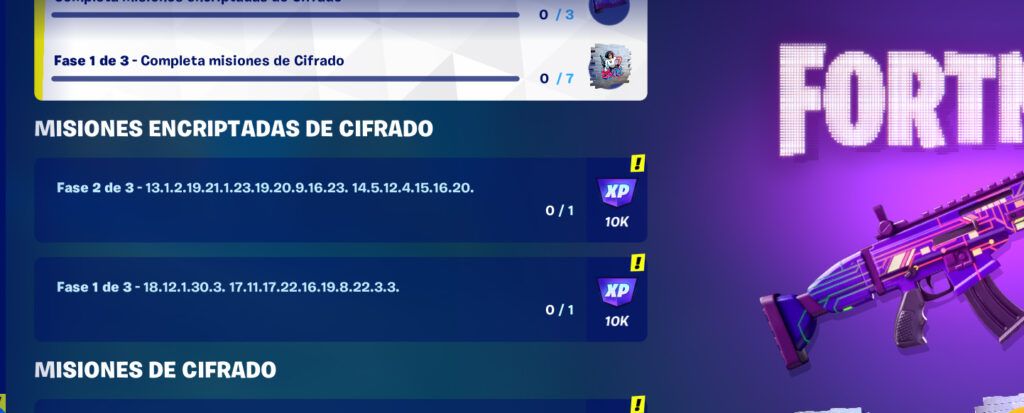misiones encriptadas de cifrado fortnite