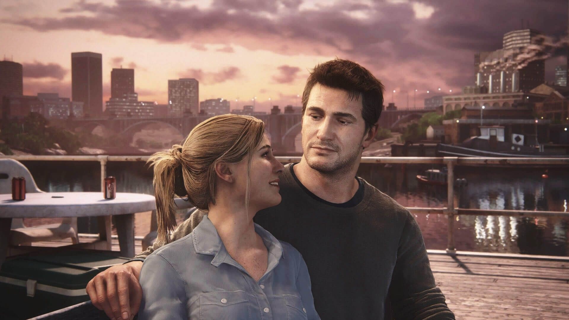  Nathan Drake y Elena Fisher en Uncharted 4.