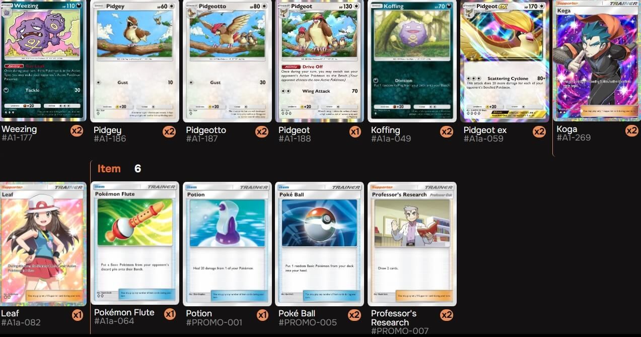  Pidgeot y Weezing, juntos pero no revueltos.