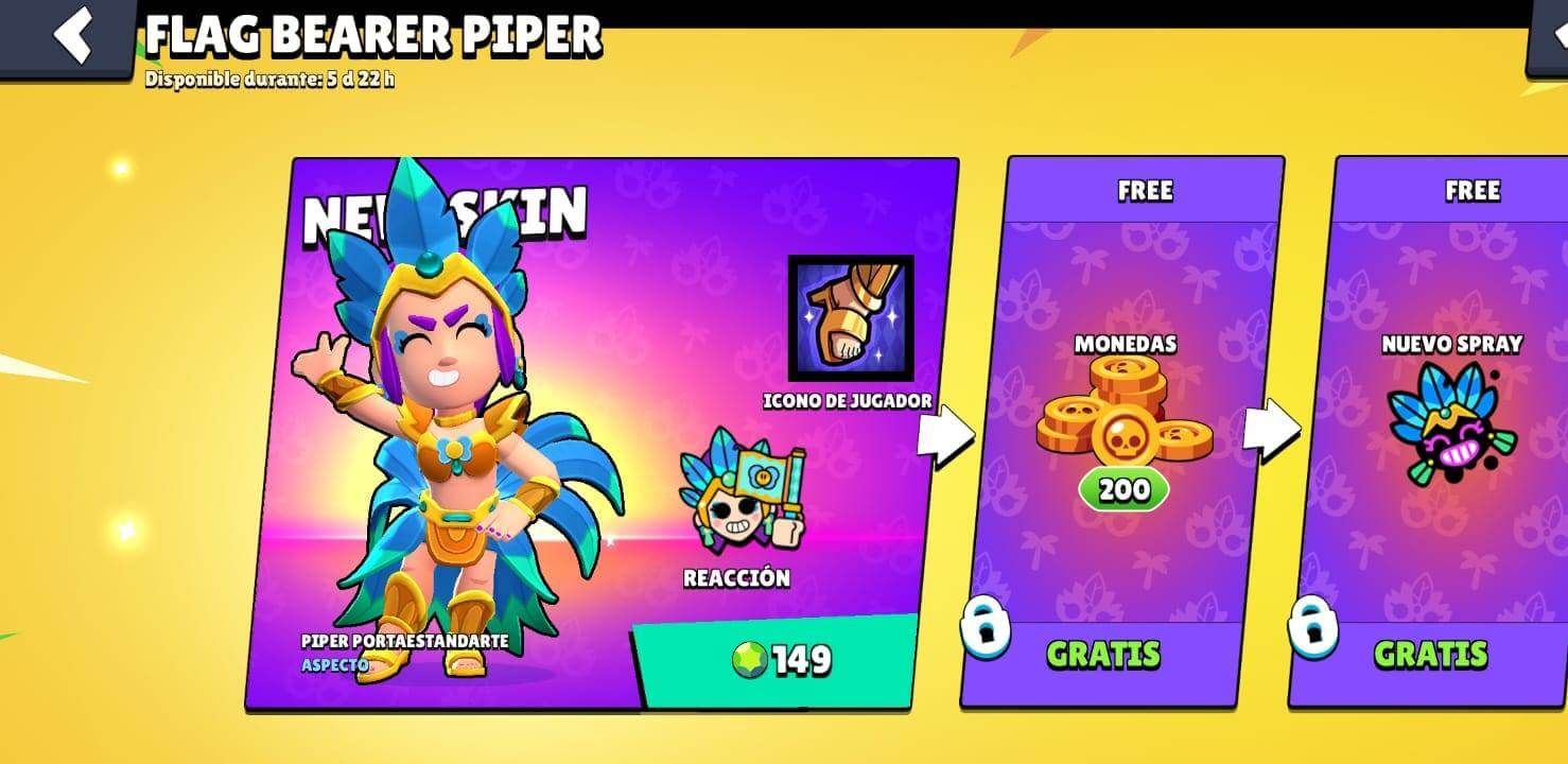  Piper Portaestandarte, la skin carnavalesca de Brawl Stars