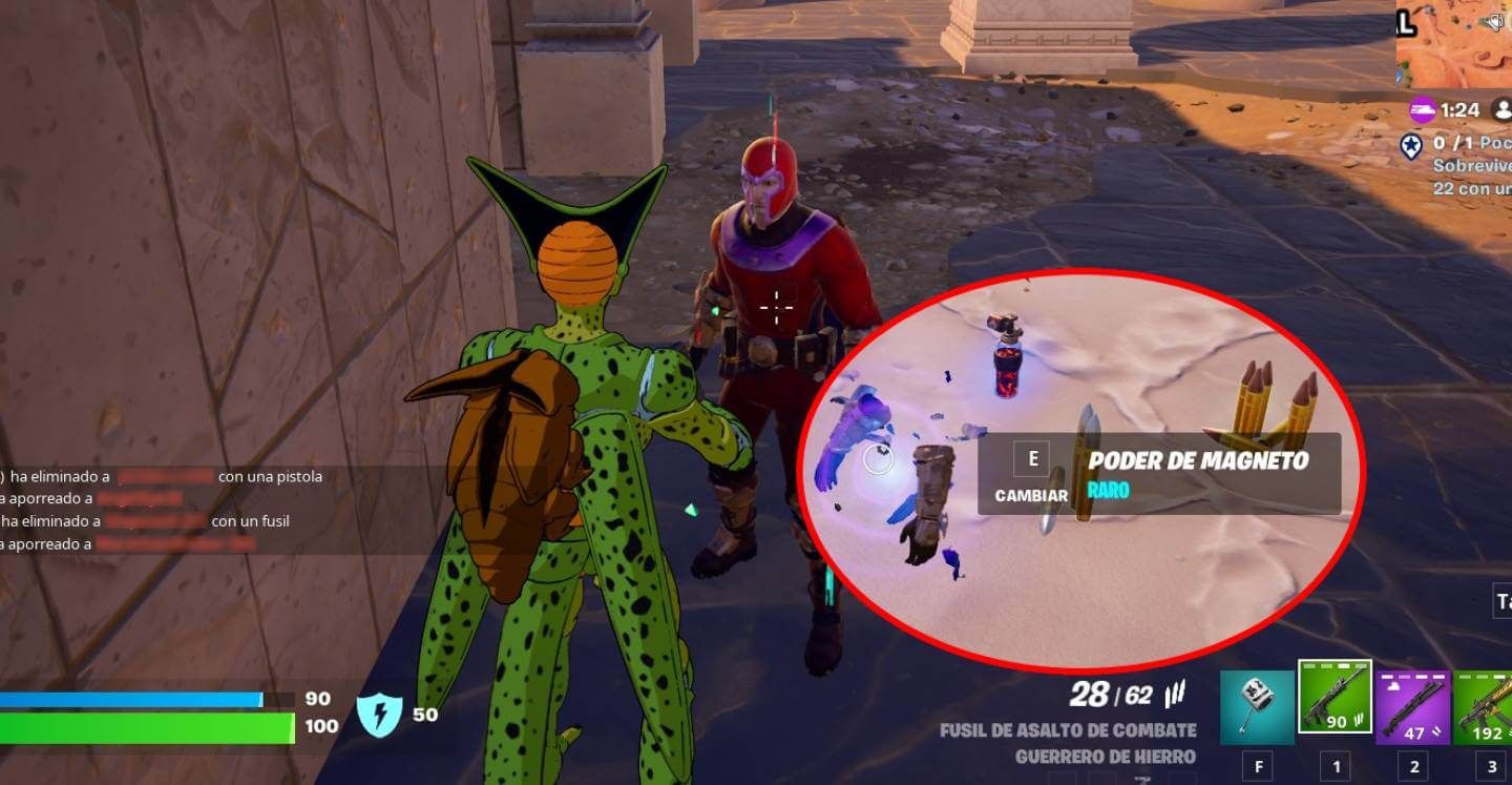  El poder de Magneto en Fortnite