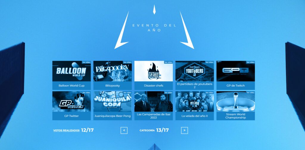 Premios esland nominados evento