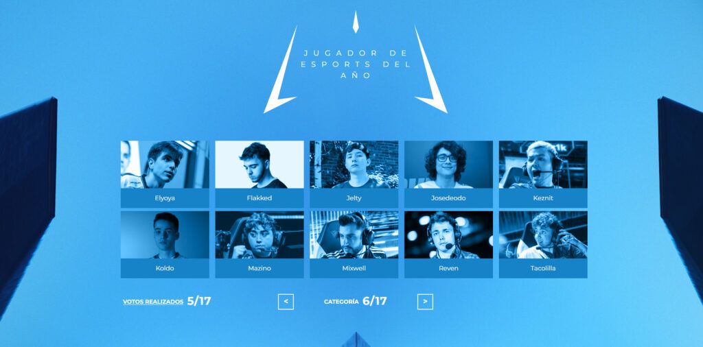 Premios esland nominados jugador esport