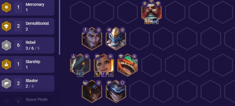 6 rebeldes, la composición de TFT