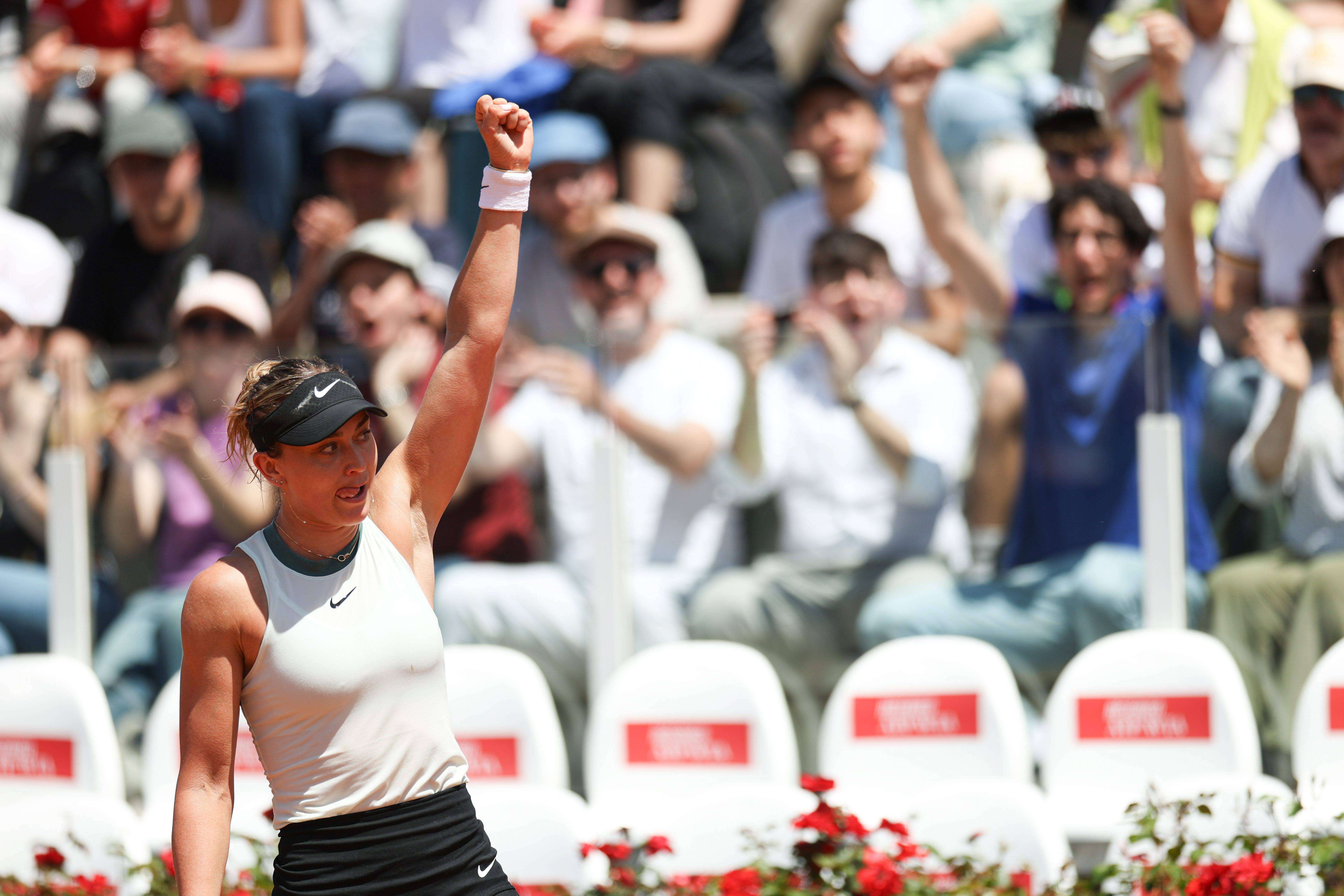 Paula Badosa celebra una victoria en Roma