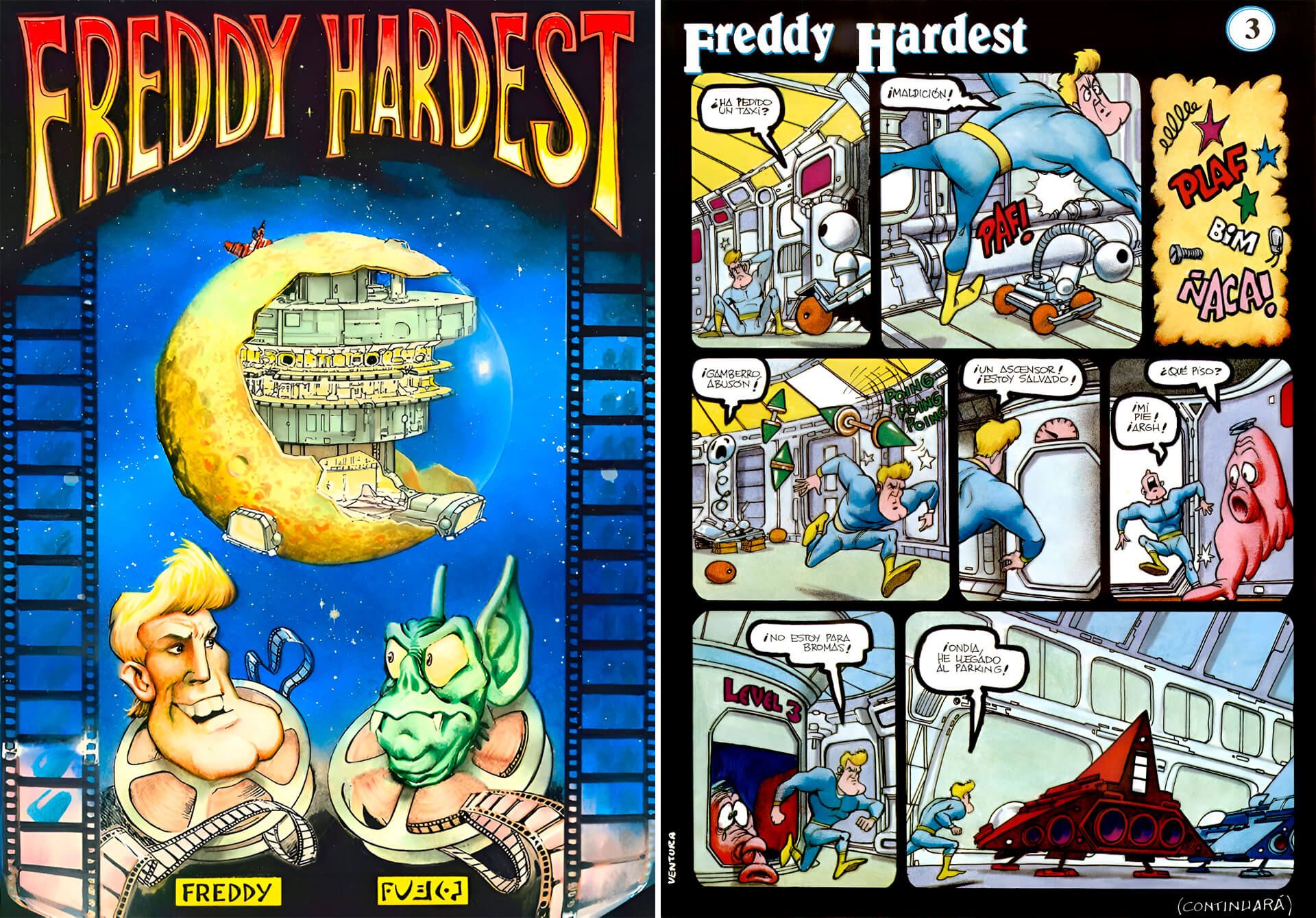 El mítico cómic de Freddy Hardest dibujado por Enrique Ventura.
