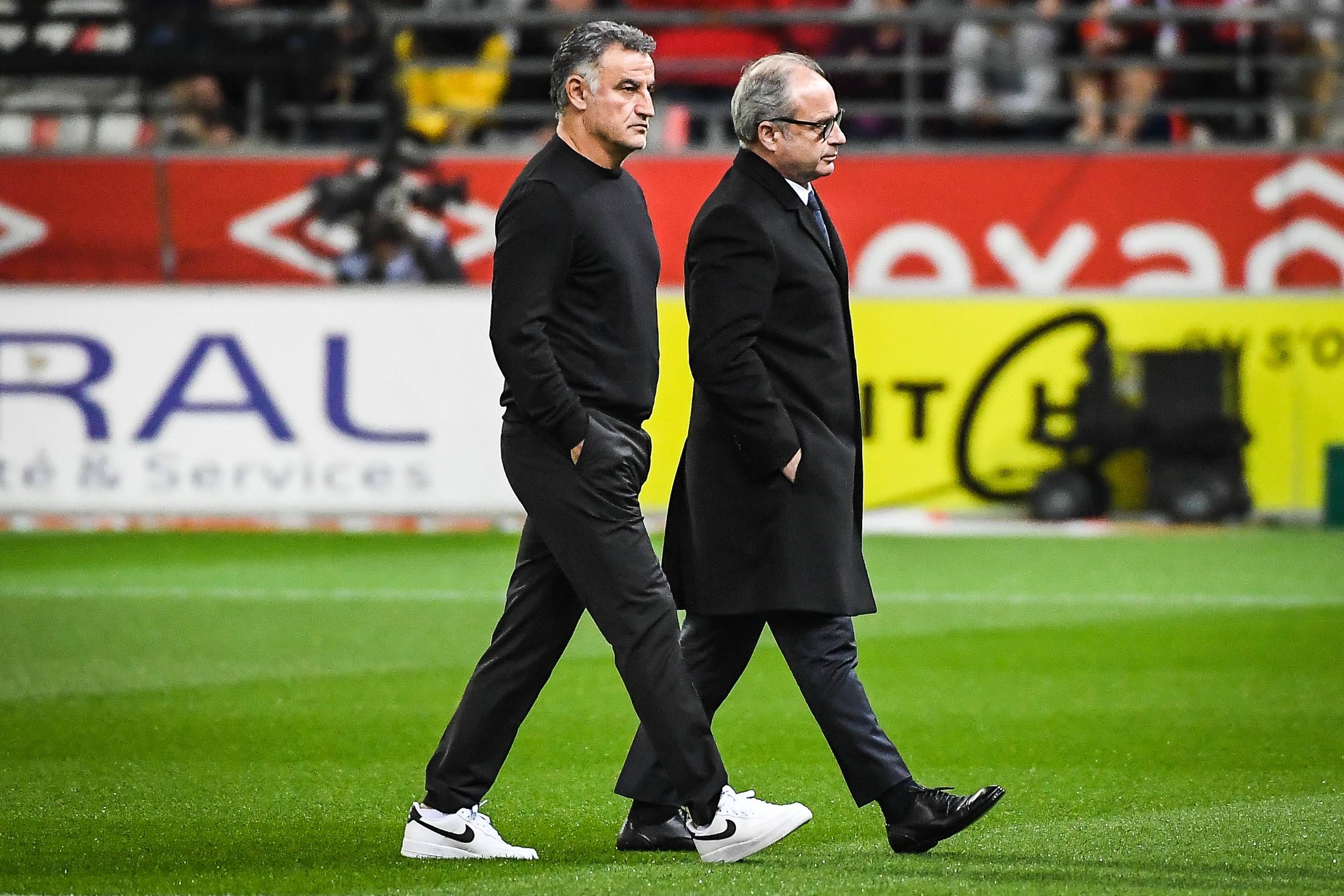 Luis Campos, junto a Christoph Galtier en el PSG.