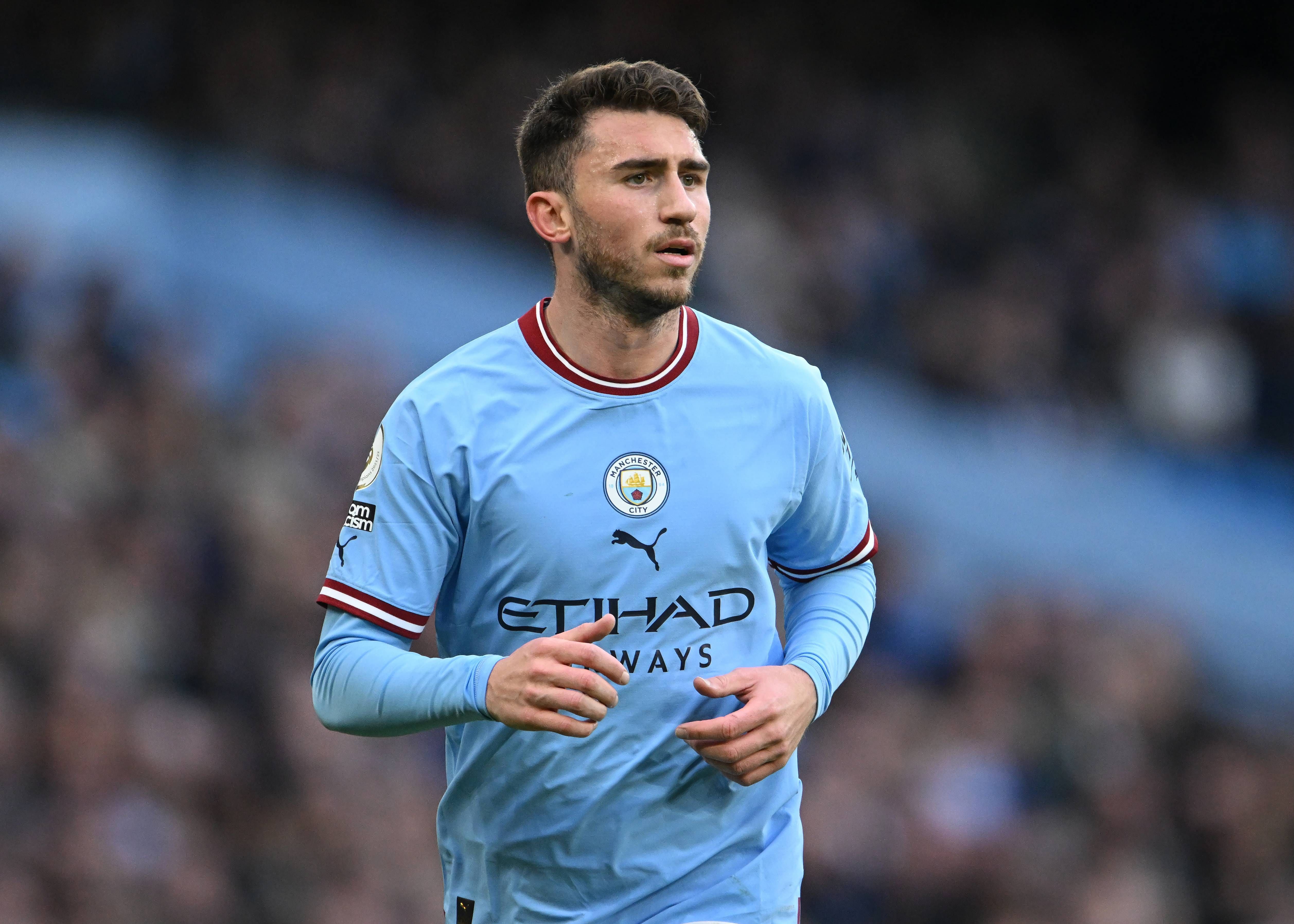  Laporte en un partido con el Manchester City.
