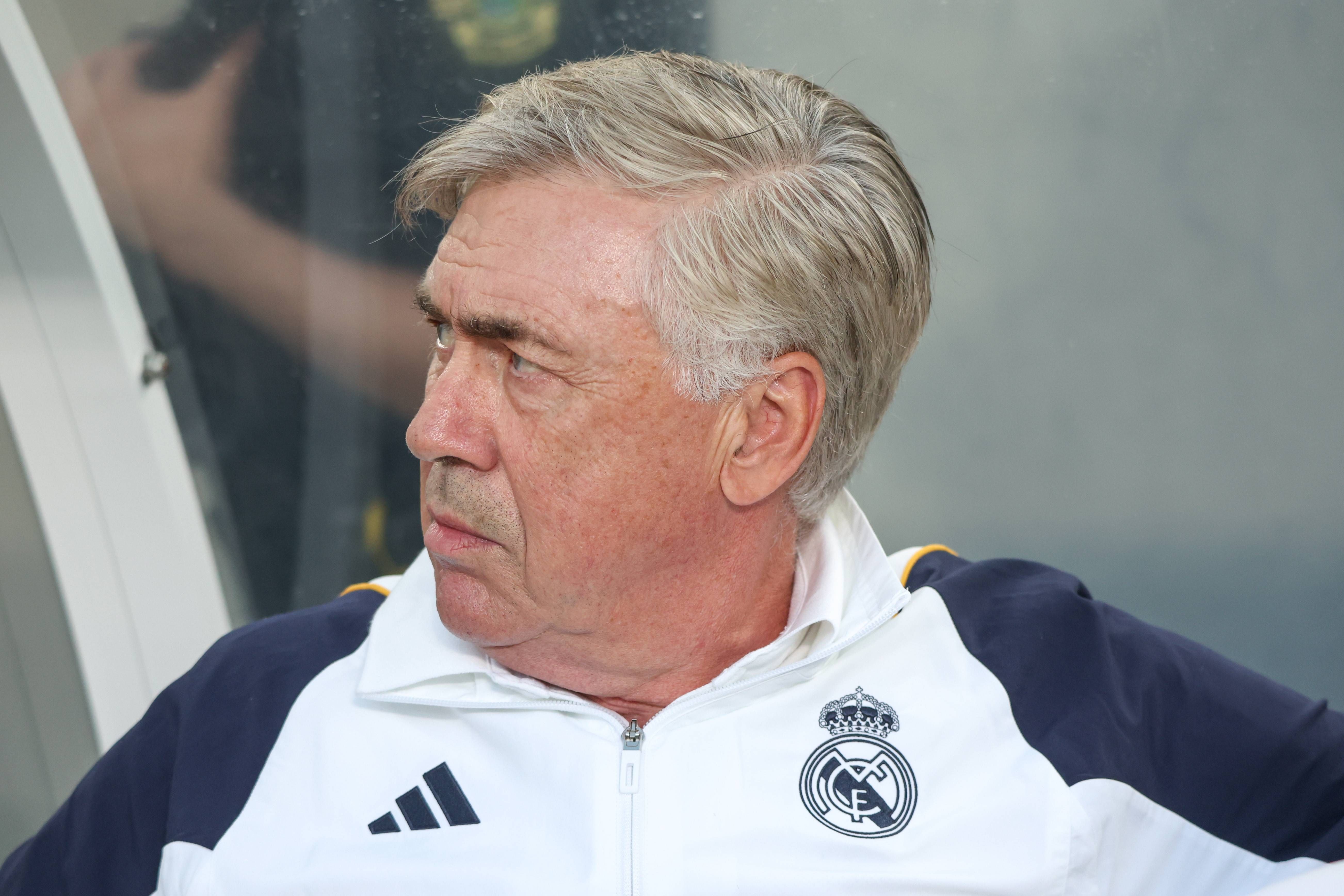  Carlo Ancelotti, en un partido de pretemporada del Real Madrid.