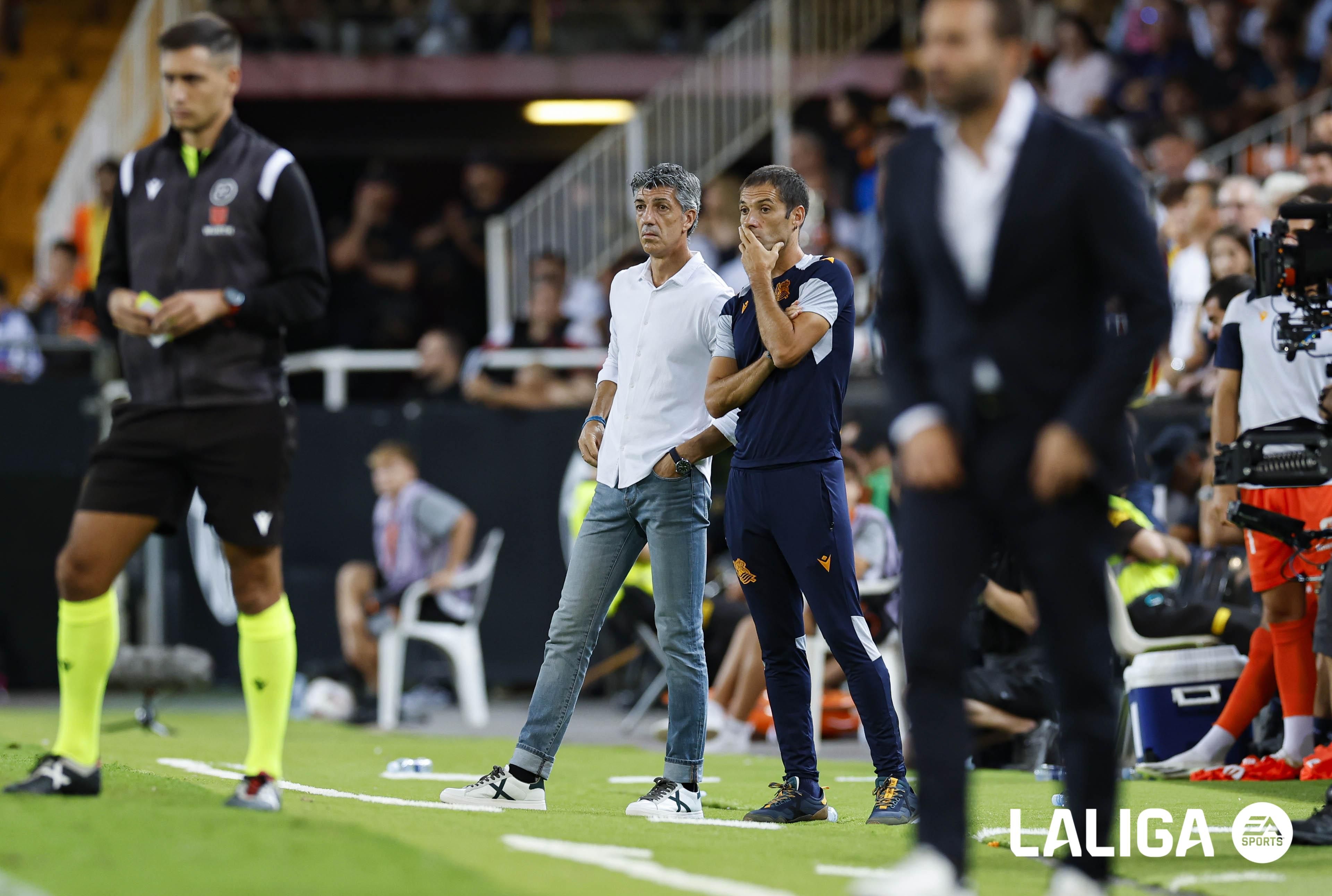 Imanol Alguacil, en el Valencia - Real Sociedad.