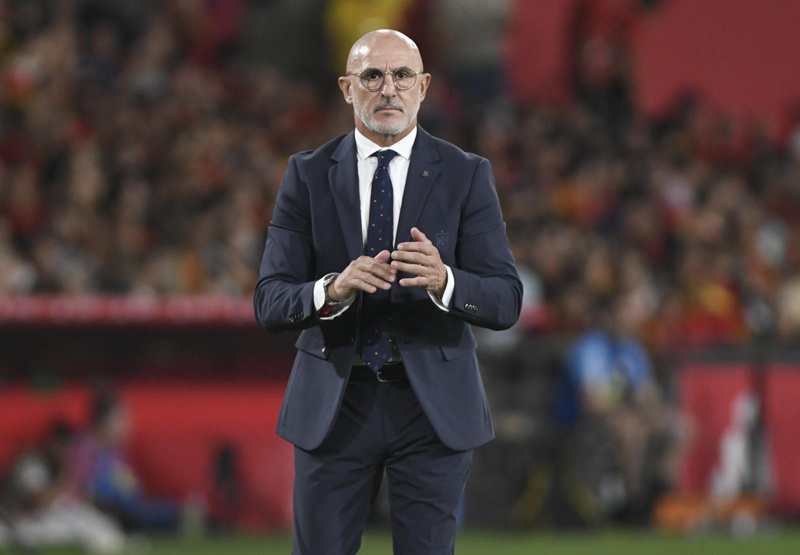 Luis de la Fuente, durante el España-Escocia.