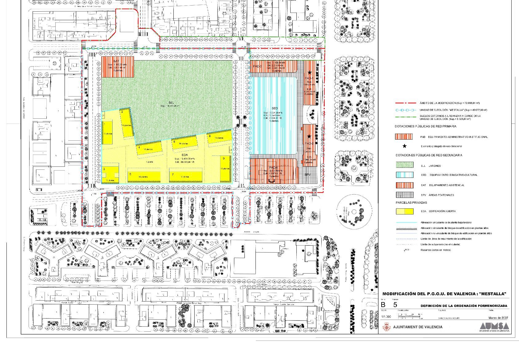 Así quedará el entorno del estadio de Mestalla cuando esté reurbanizado. 