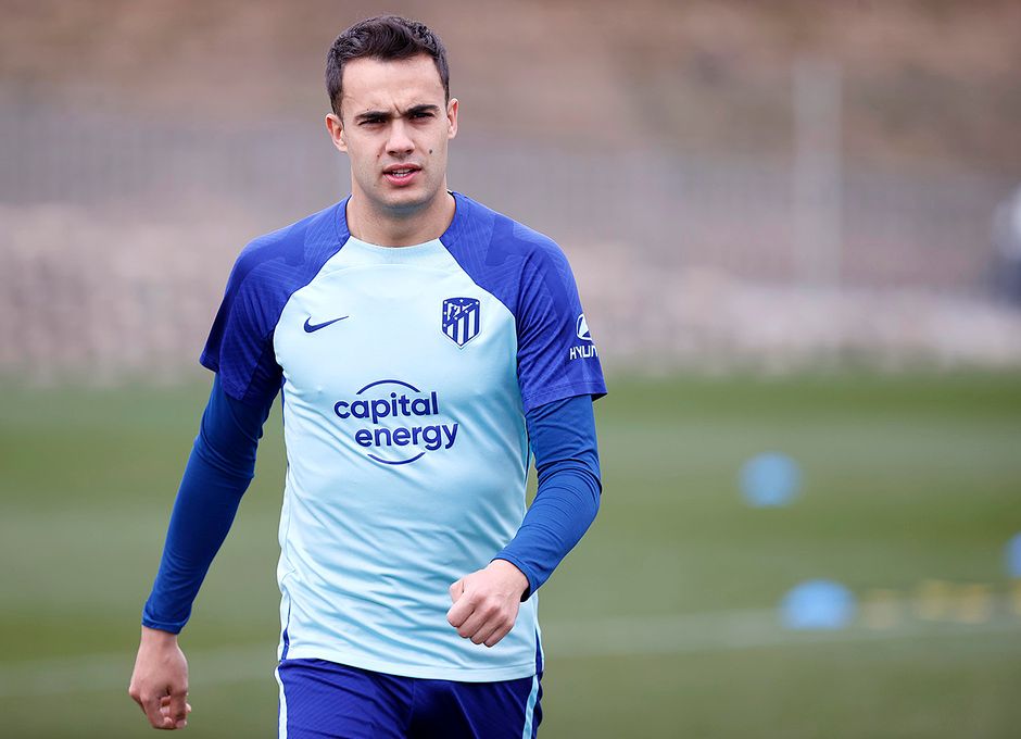  Sergio Reguilón, en una sesión del Atlético de Madrid.