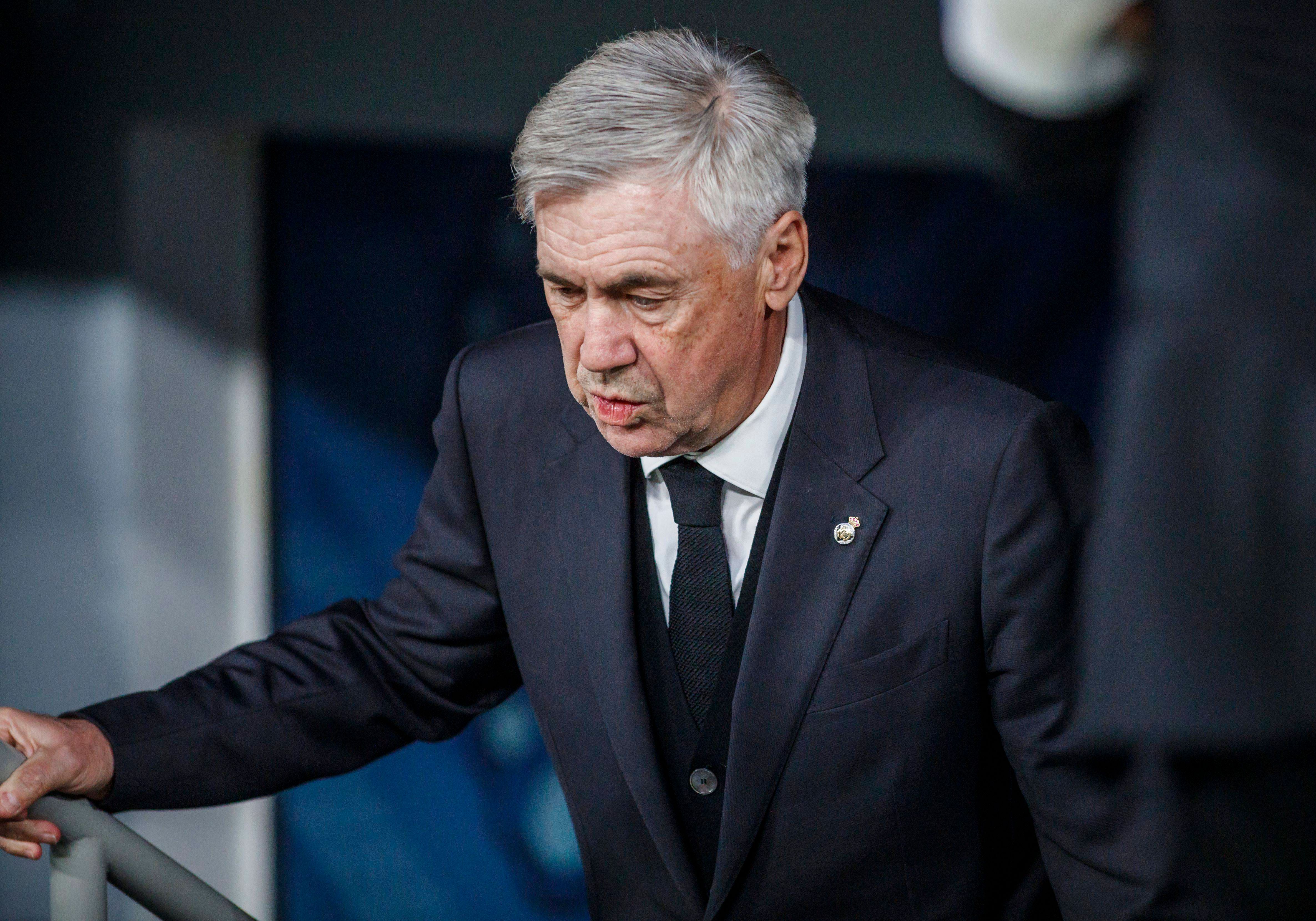  Carlo Ancelotti, durante un partido del Real Madrid.
