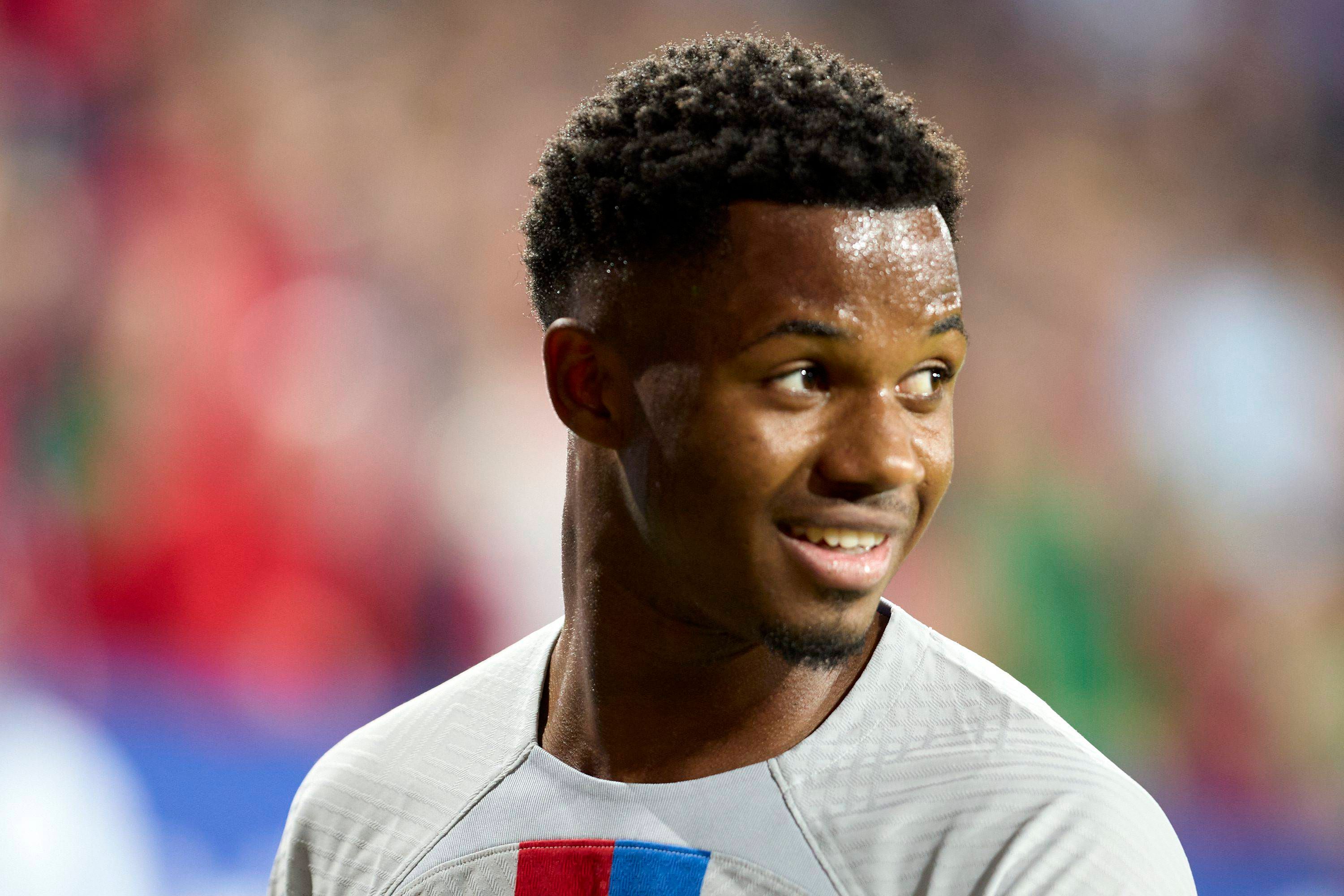 Ansu Fati, durante un partido con el Barcelona (Foto: Cordon Press).