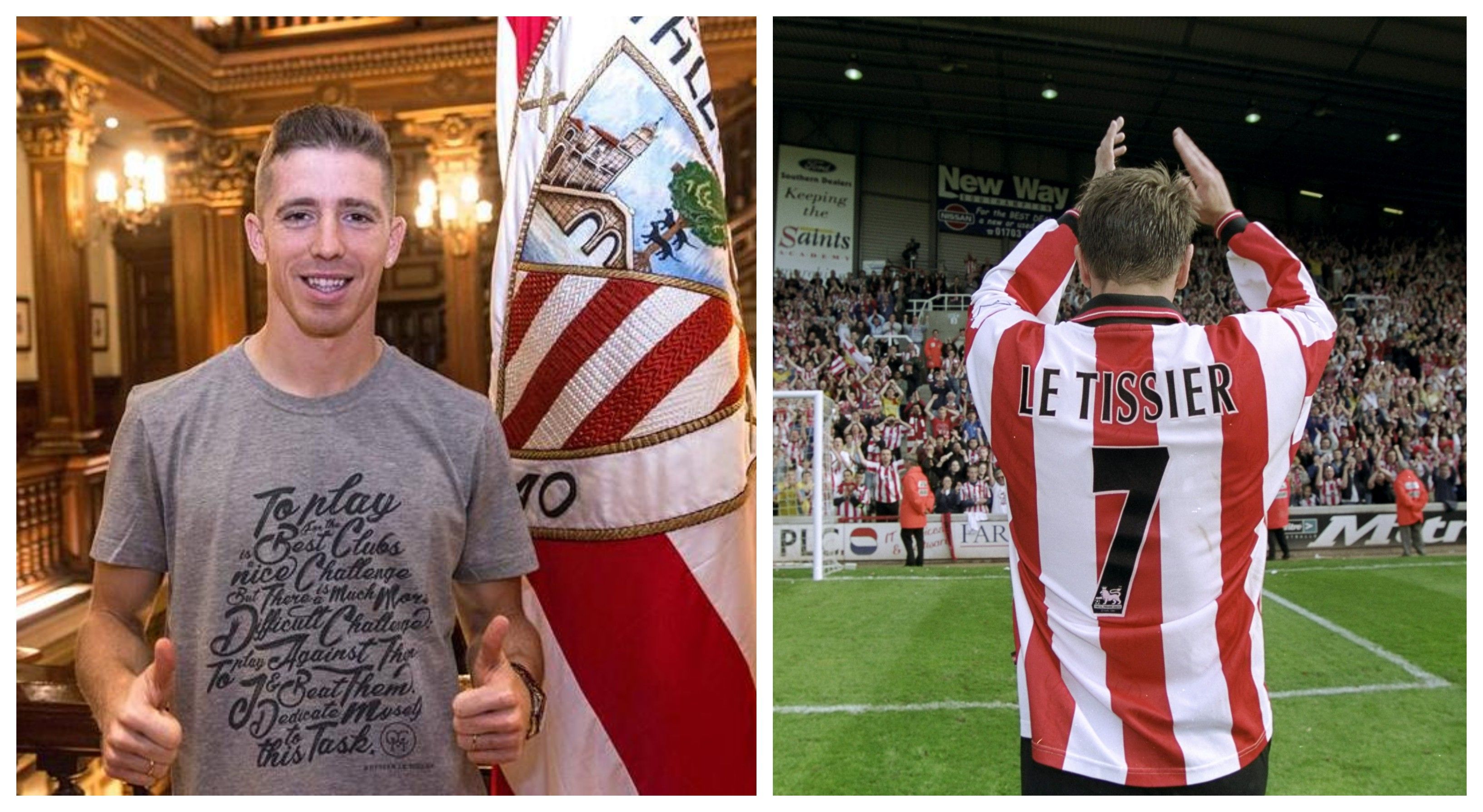 Iker Muniain y Matt Le Tissier, mitos del Athletic Club y el Southampton inglés.