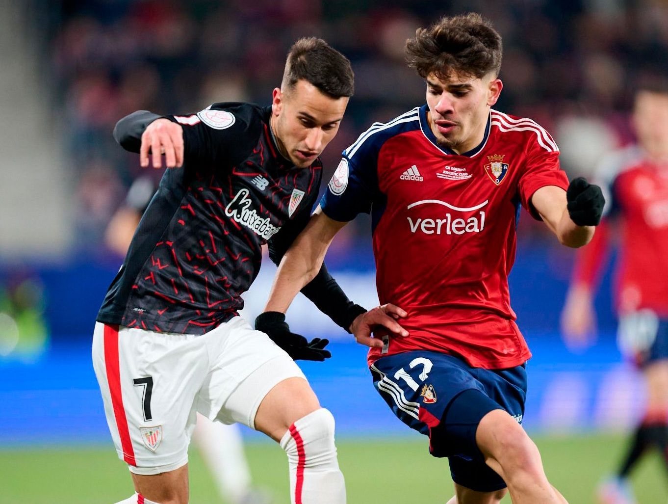 Berenguer con Abde en el Osasuna-Athletic de Copa.