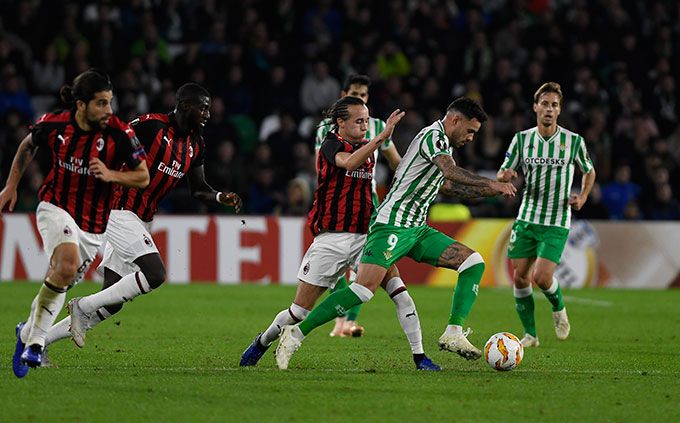 Imagen del Betis-Milan de la Europa League.
