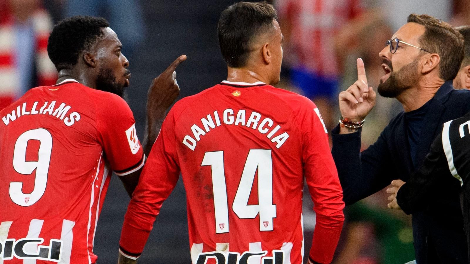  Bronca Iñaki Williams - José Bordalás en el partido ante el Getafe en San Mamés.