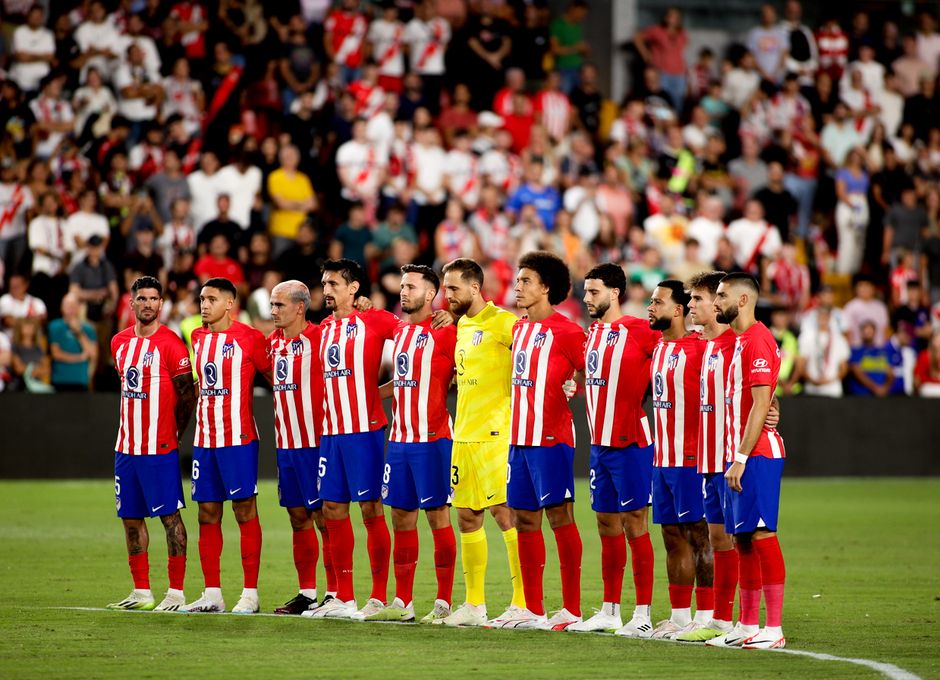  El once del Atlético de Madrid en Vallecas.
