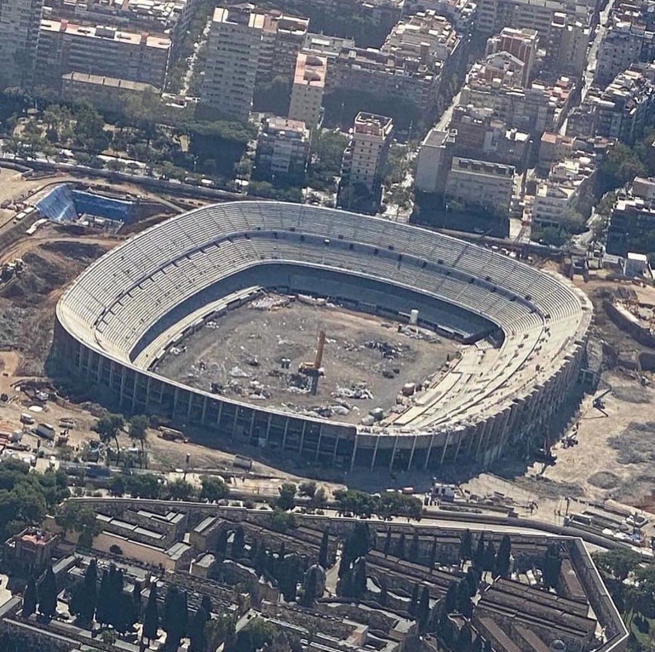  Así están las obras del Camp Nou.
