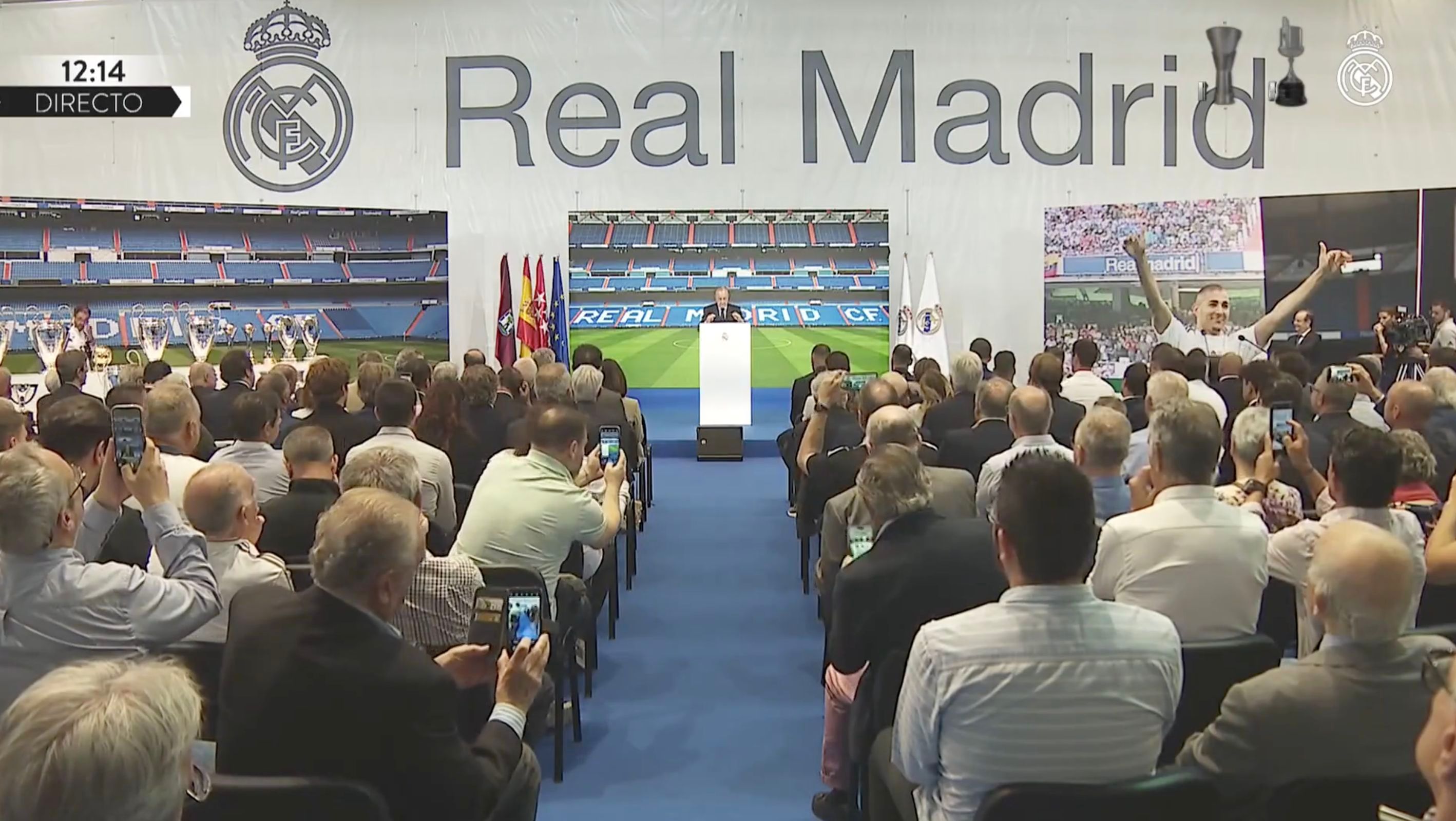 Florentino Pérez habla en el adiós de Benzema al Real Madrid.