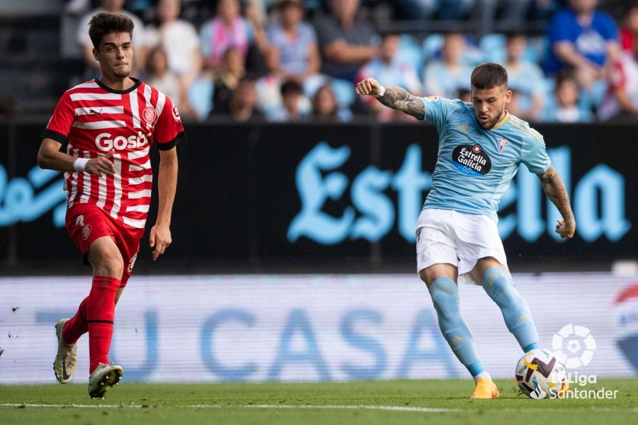 Carles Pérez, durante el Celta-Girona (Foto: LaLiga).