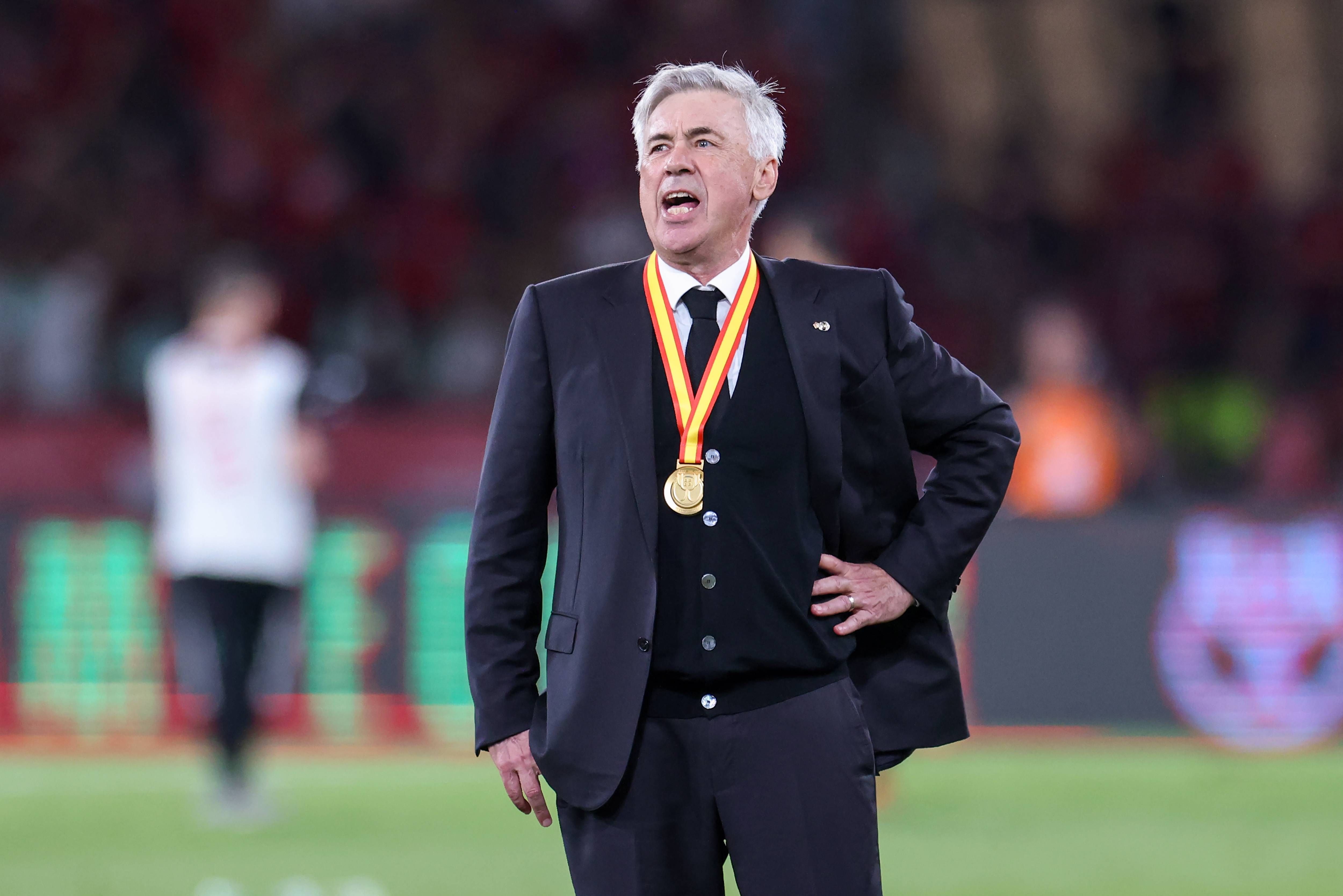  Carlo Ancelotti, tras ganar la Copa del Rey 2023 (FOTO: Cordón Press).