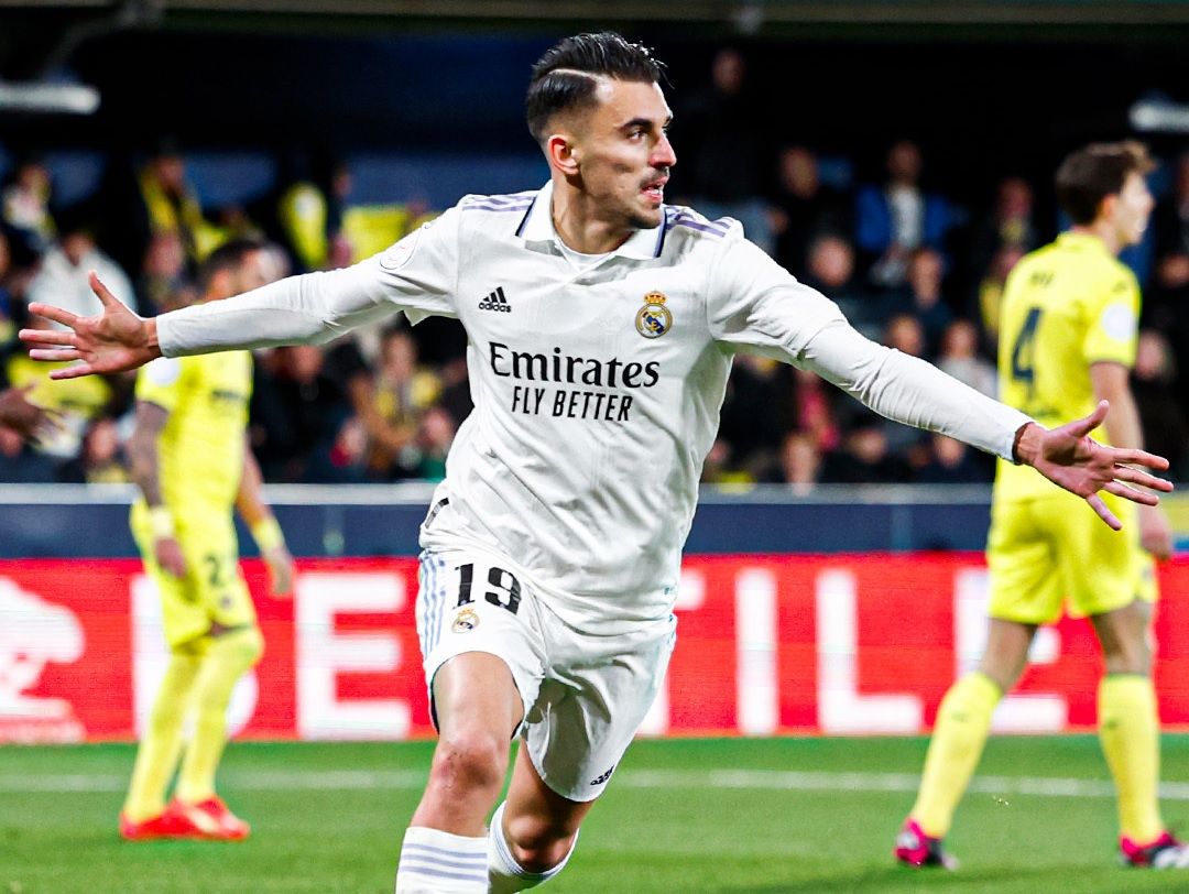 Dani Ceballos celebra su gol en el Villarreal-Real Madrid de Copa (Foto: RM).
