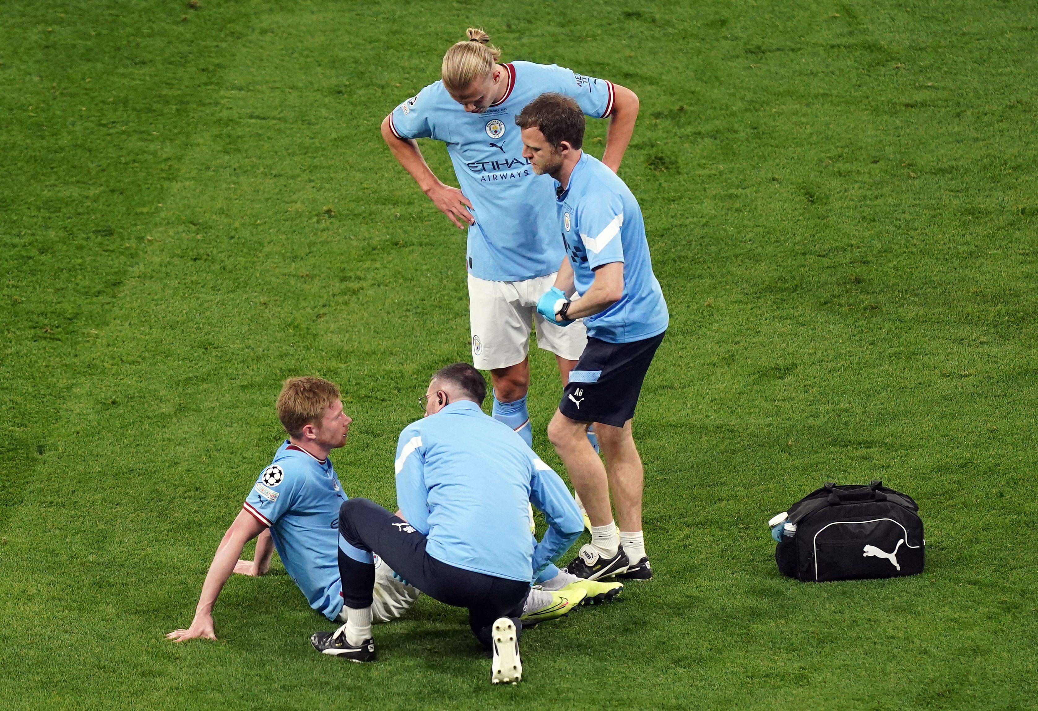  De Bruyne, lesionado en la final de la Champions.