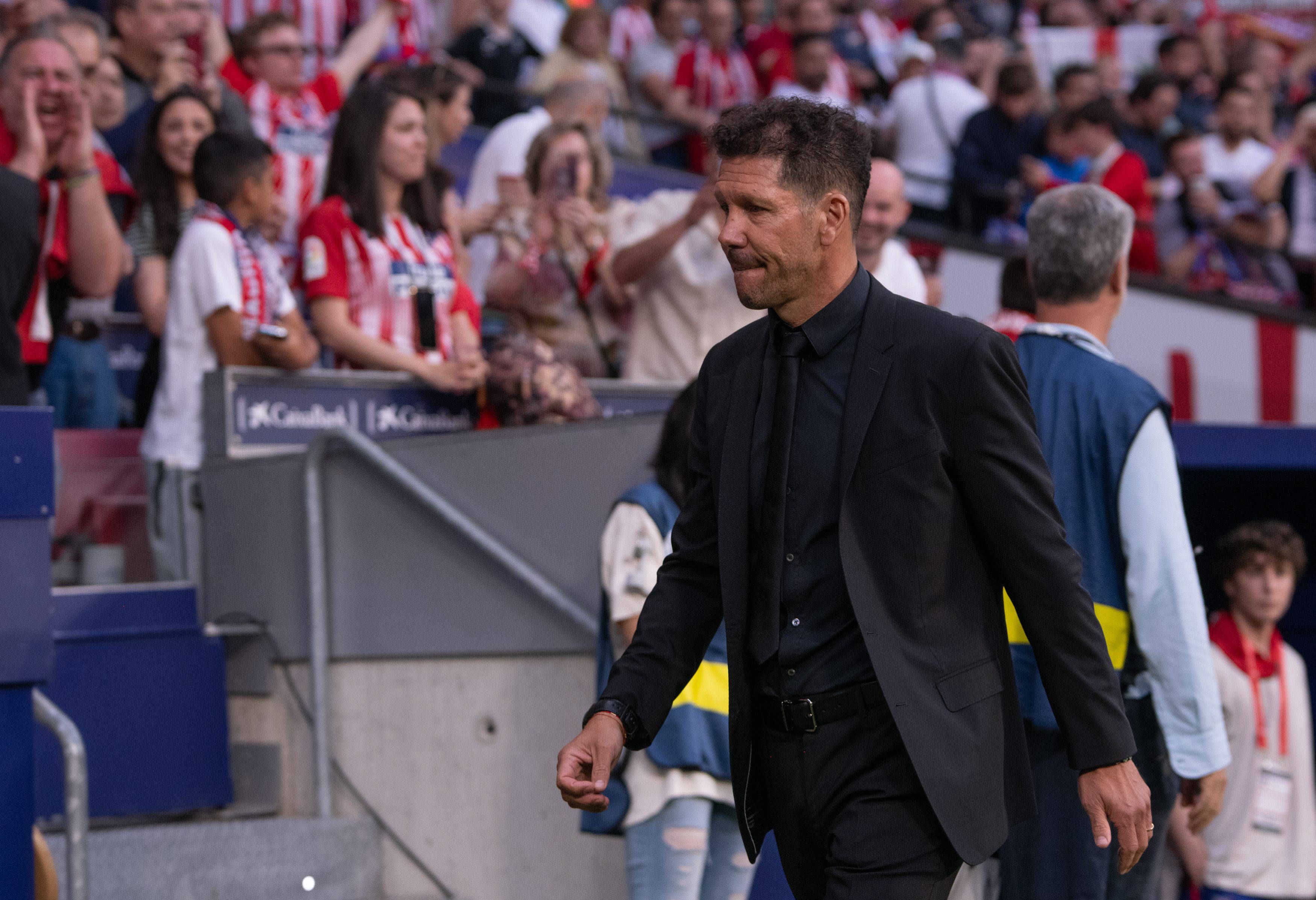  Diego Pablo Simeone, en el banquillo del Atlético de Madrid.