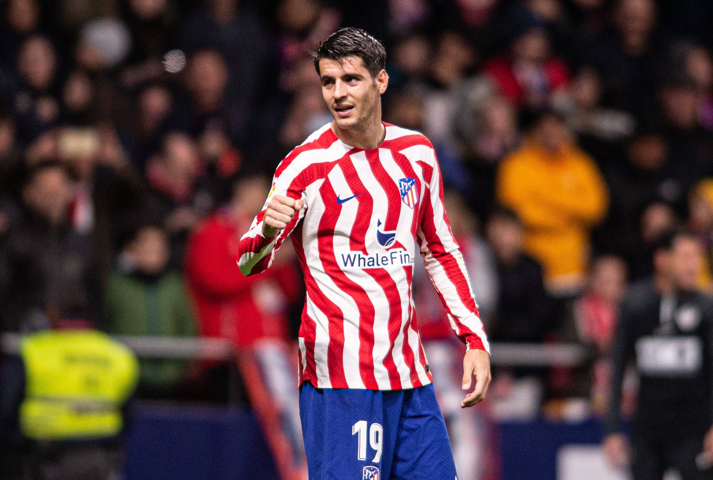  Morata celebra su gol al Elche.