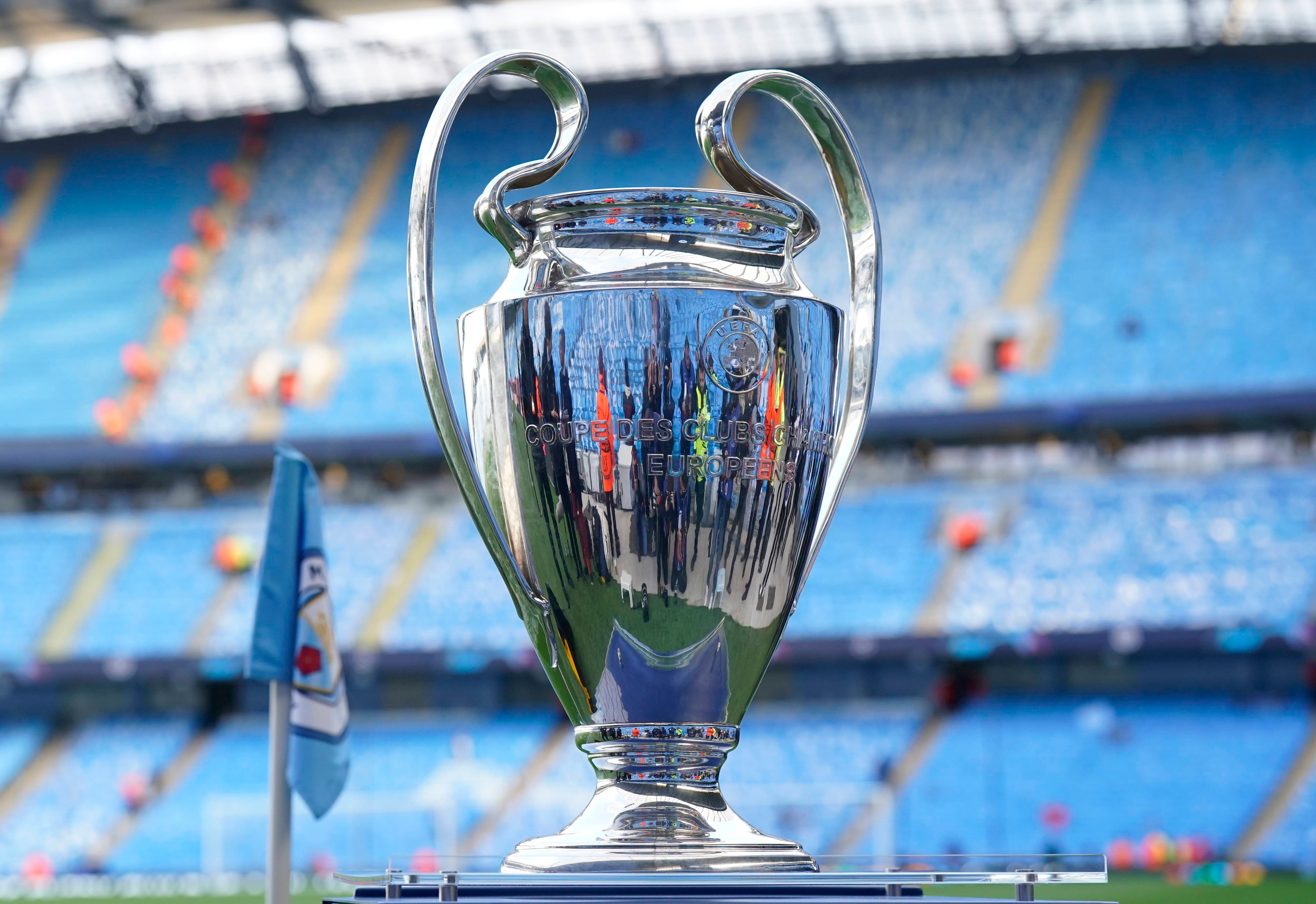  El trofeo de la Champions League, en Mánchester.