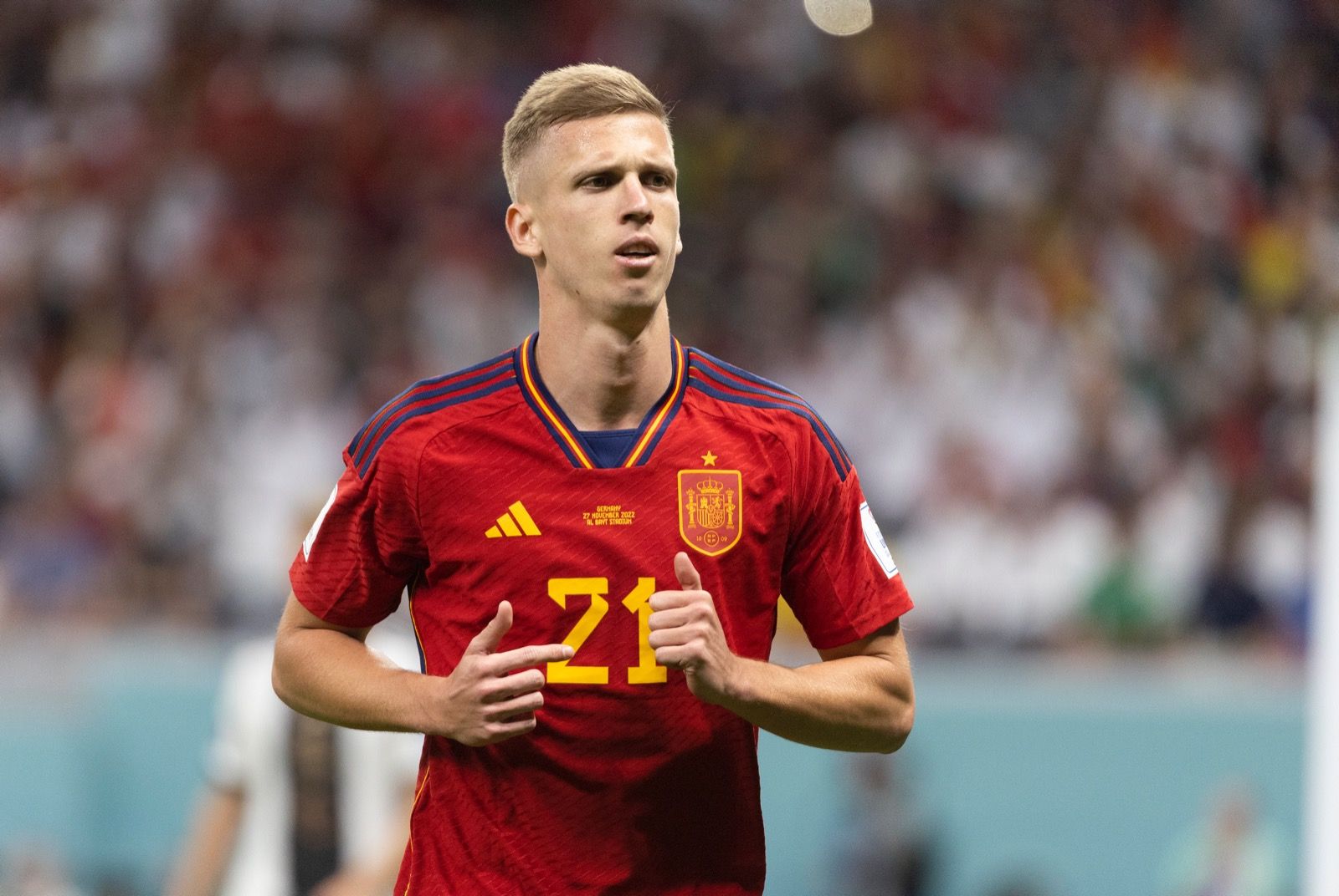  Dani Olmo, en el España-Alemania.