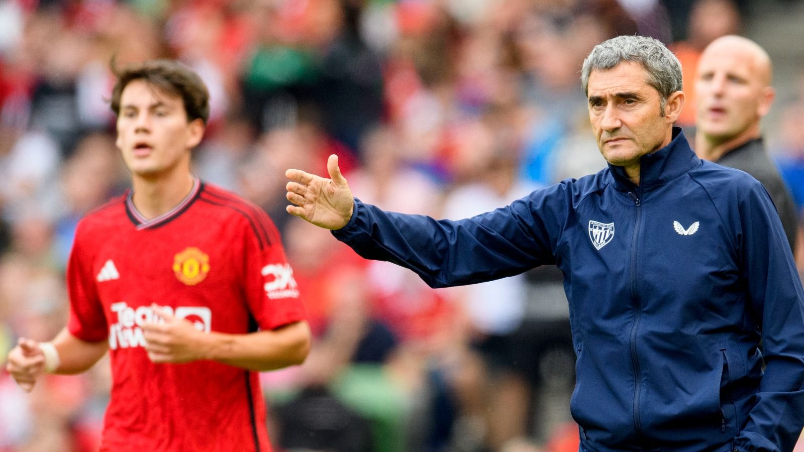 Ernesto Valverde, en un amistoso del Athletic Club ante el Manchester United inglés.