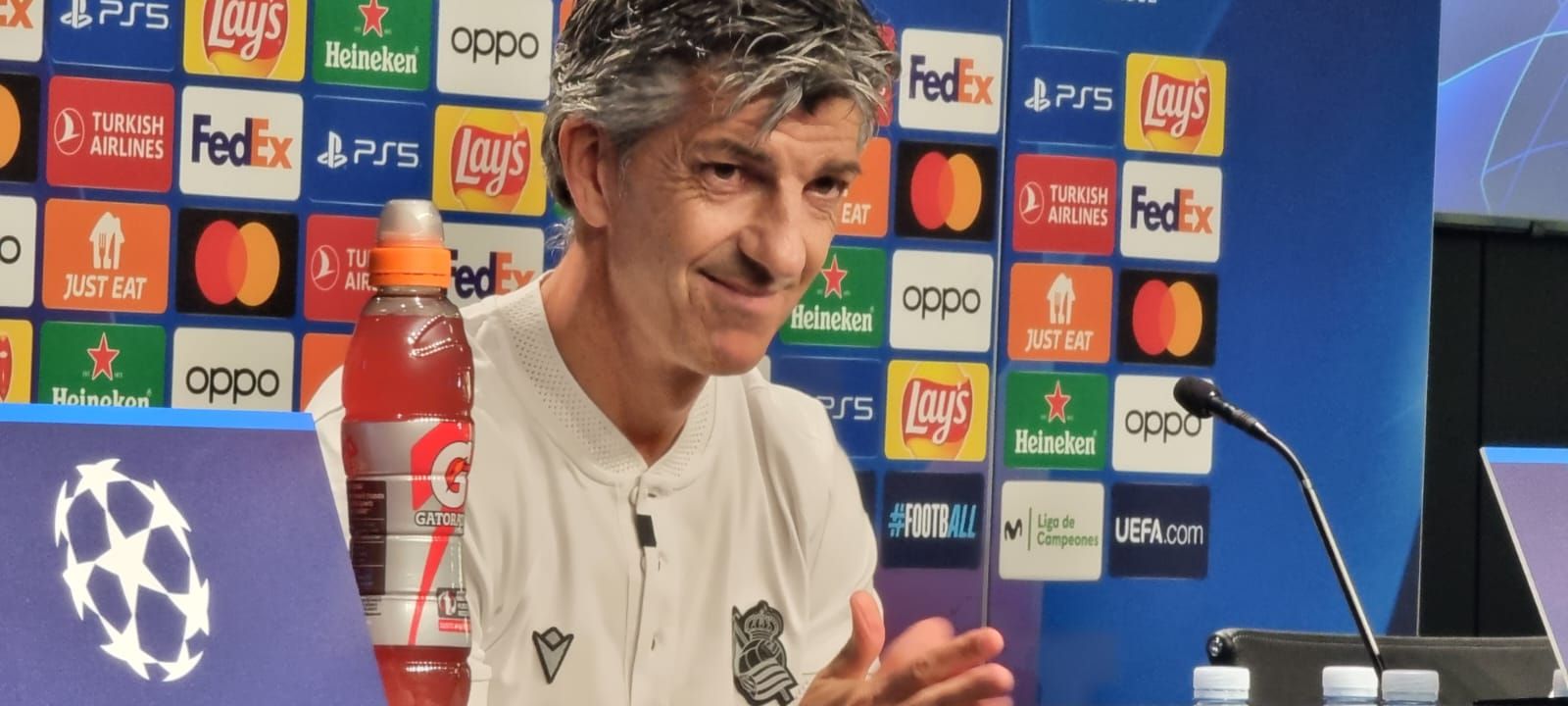  Imanol, en la rueda de prensa previa al Real Sociedad-Inter.