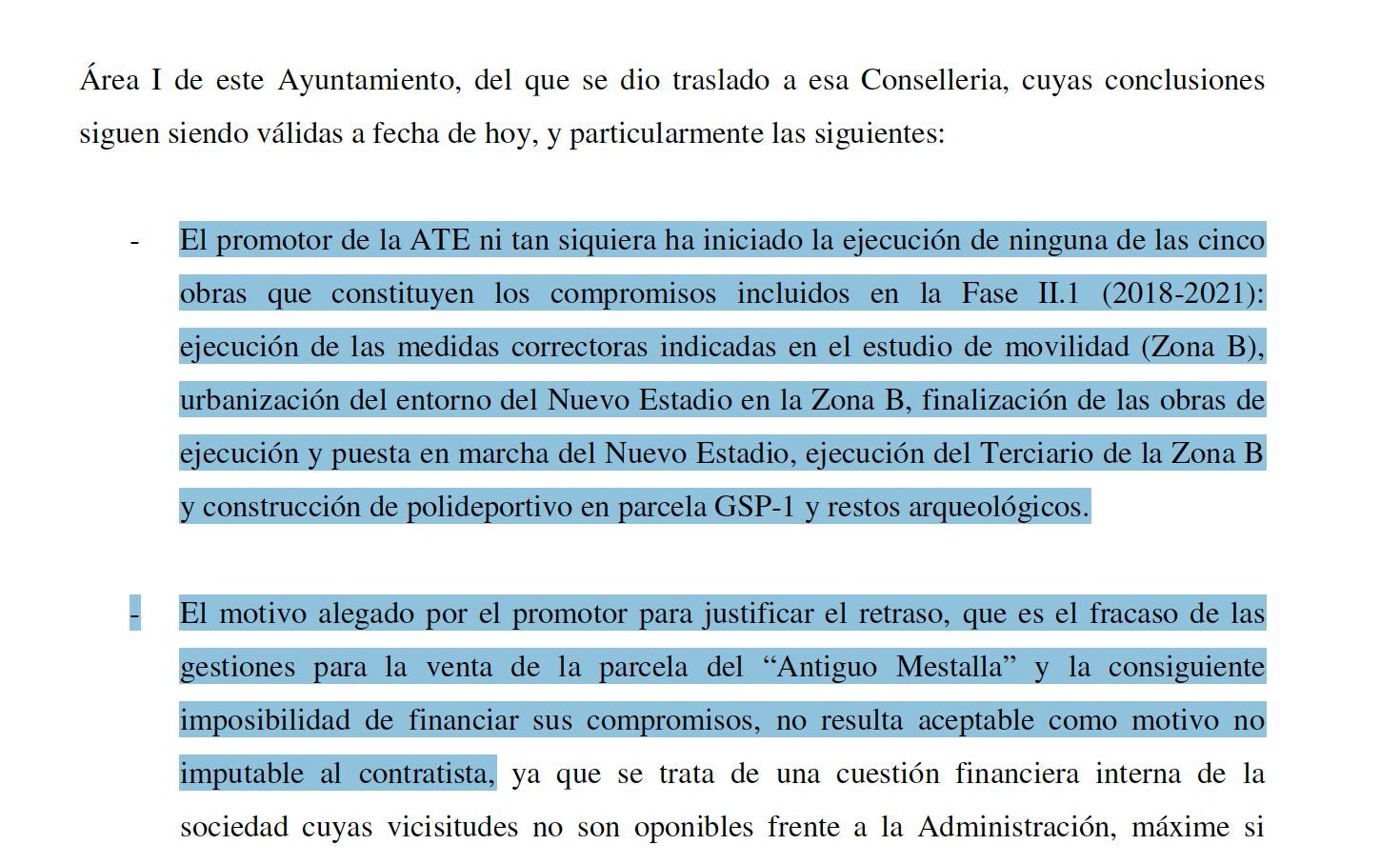  Informe del Ayuntamiento