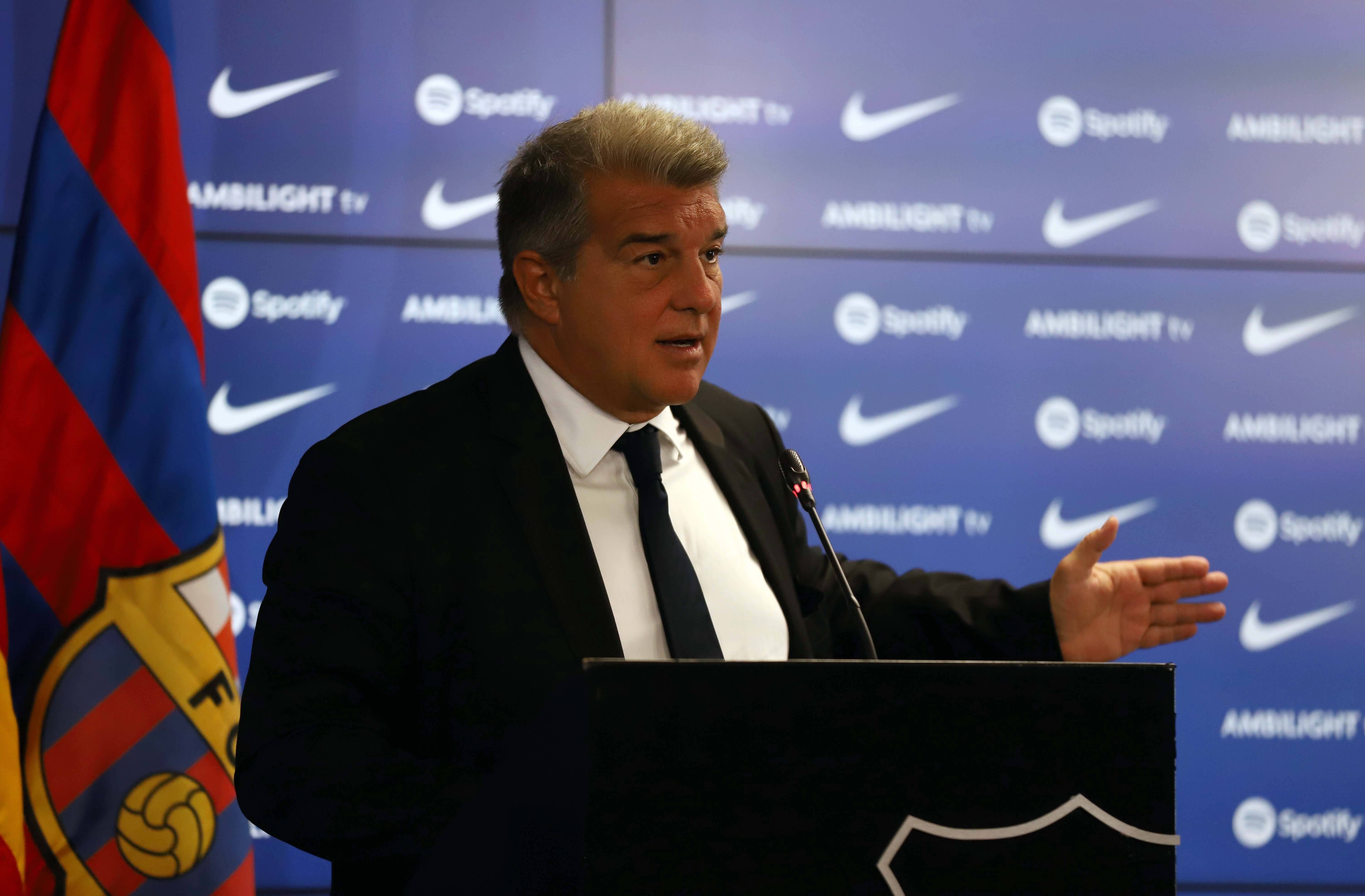  Joan Laporta, durante un acto con el Barcelona. Fuente: Cordon Press