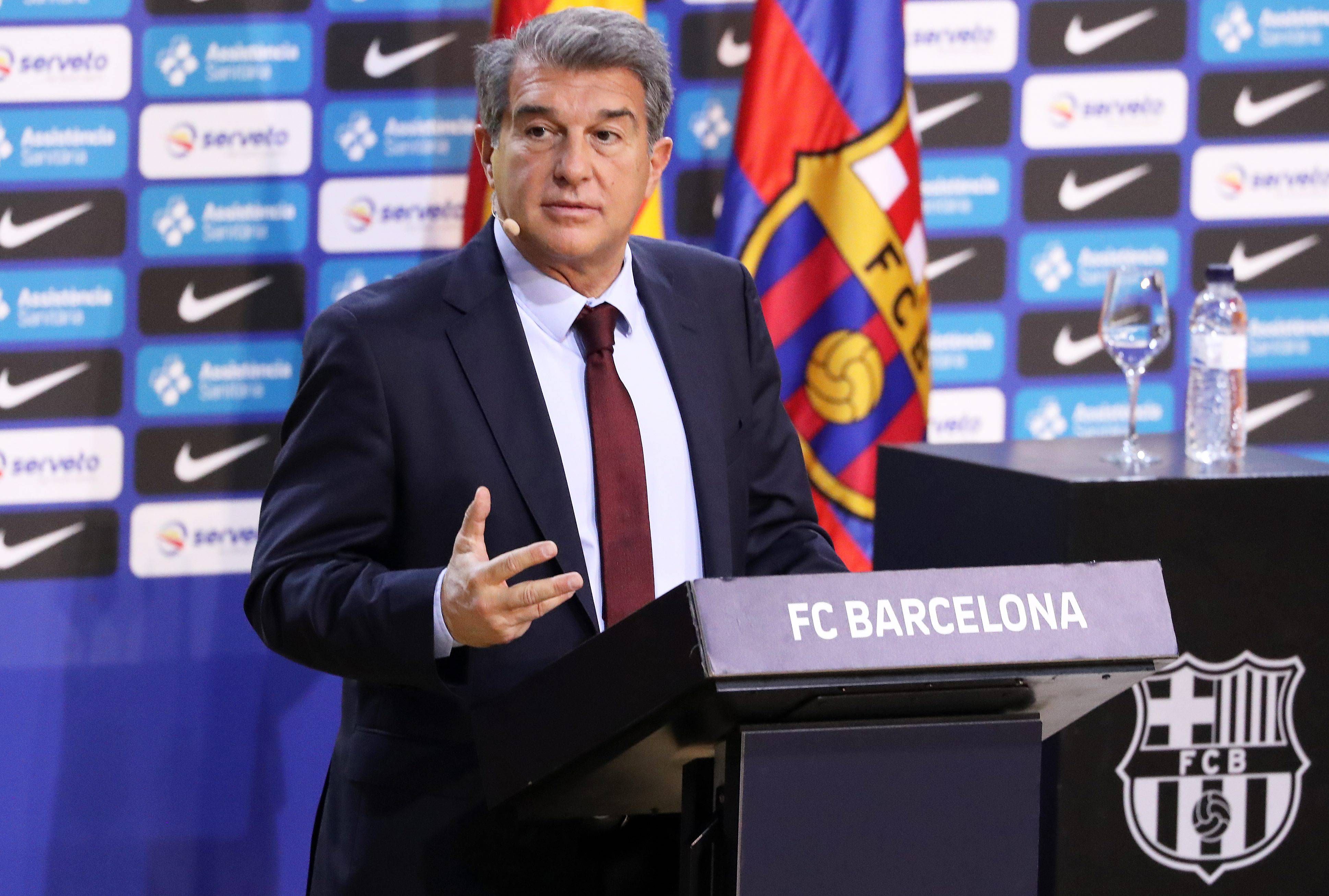  Joan Laporta, en una comparecencia del Barcelona.