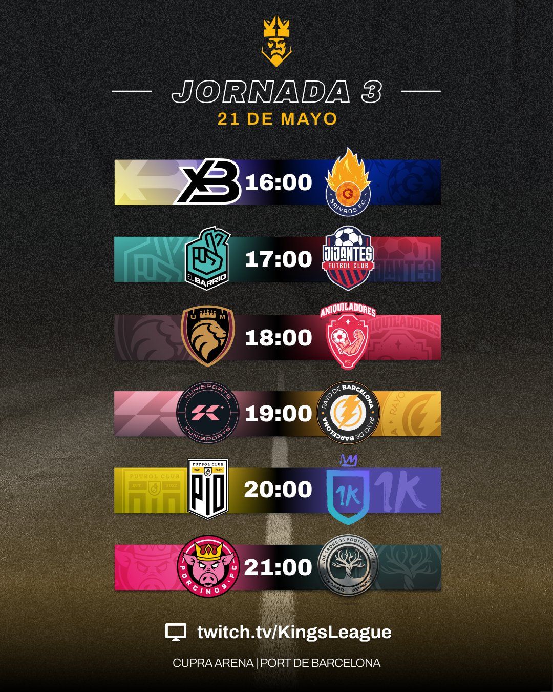 PIO y 1K chocan en el partidazo del domingo en la Kings League.