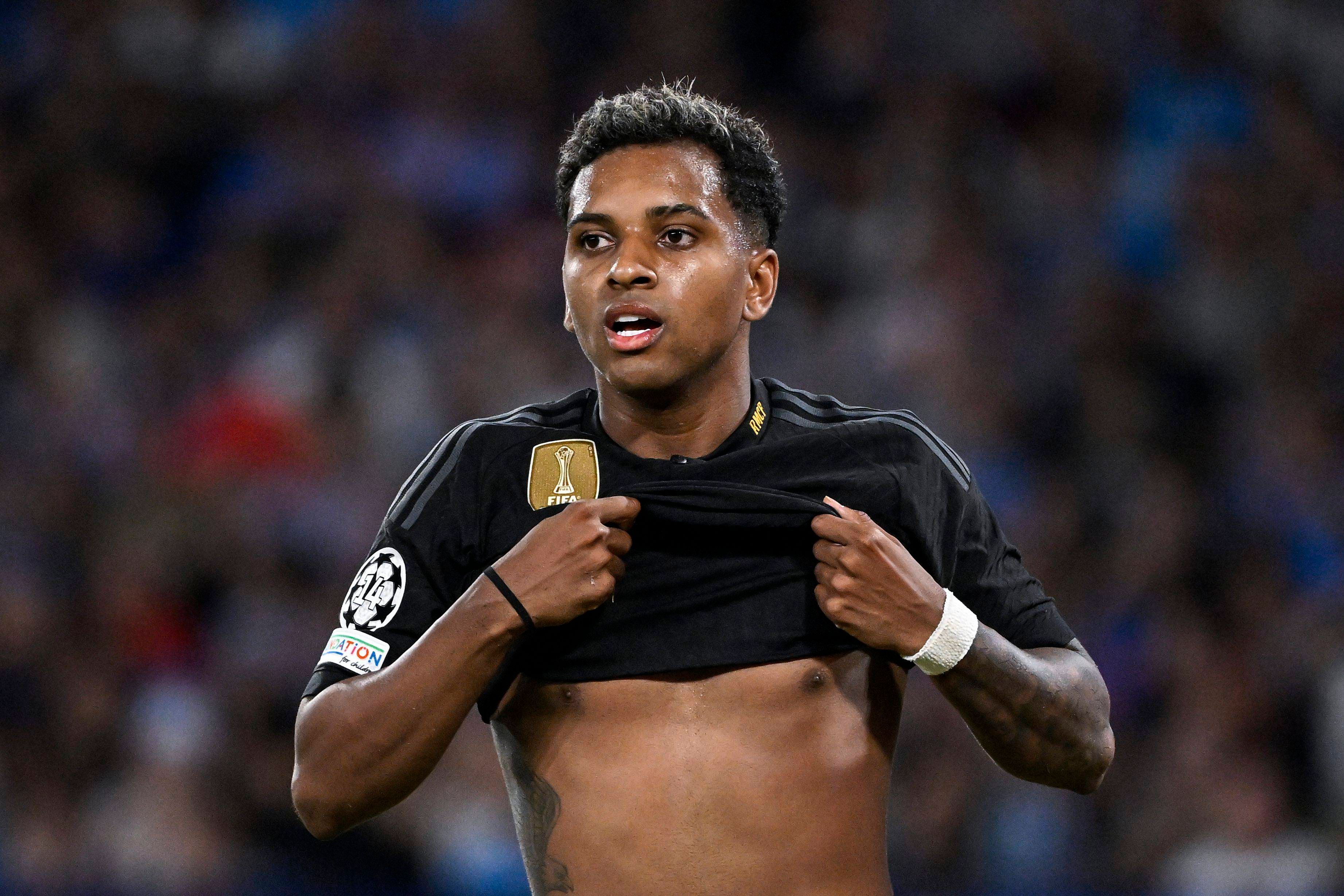 La desesperación de Rodrygo ante el Nápoles.