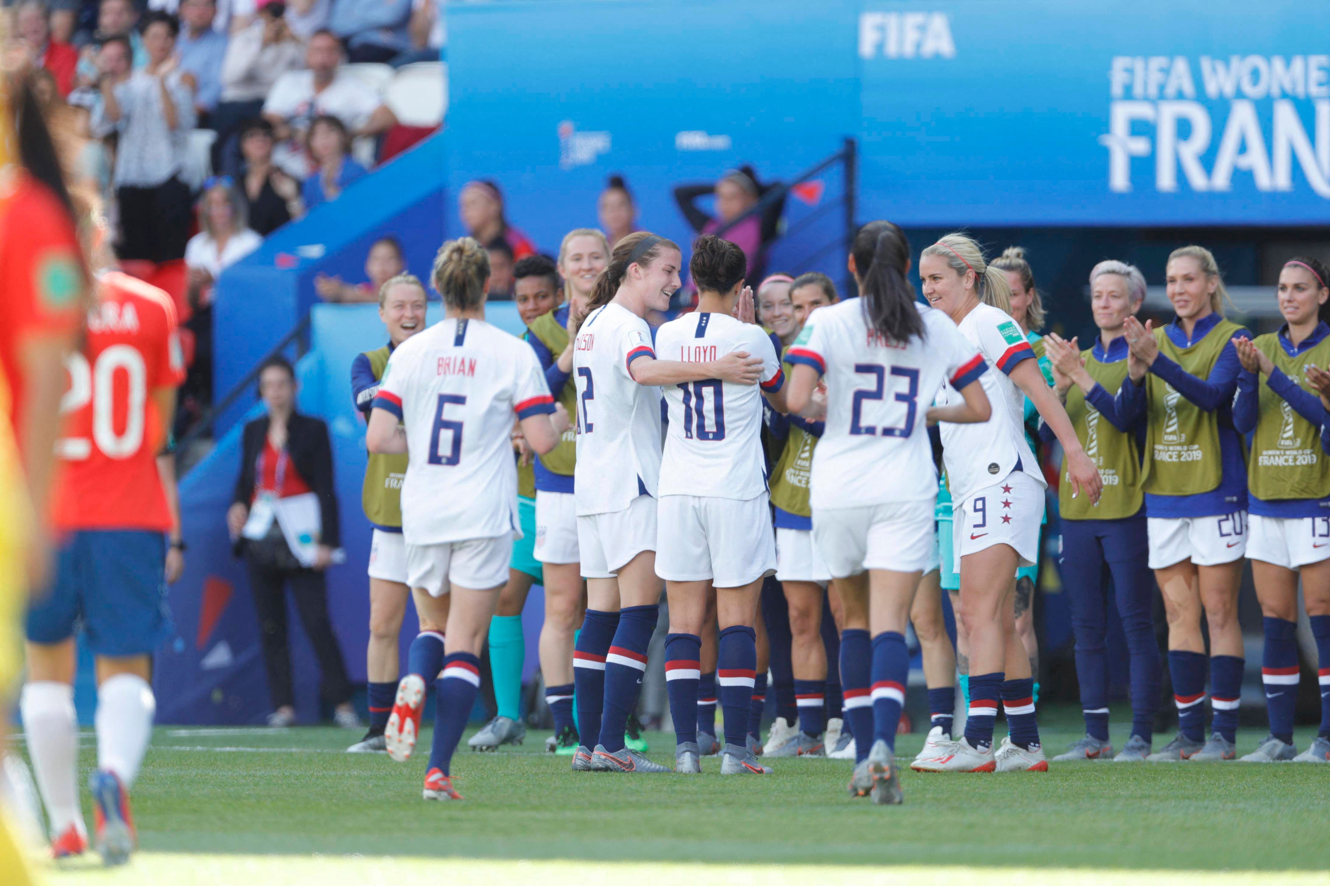 La Selección de Estados Unidos femenino en el Mundial de Francia 2019.