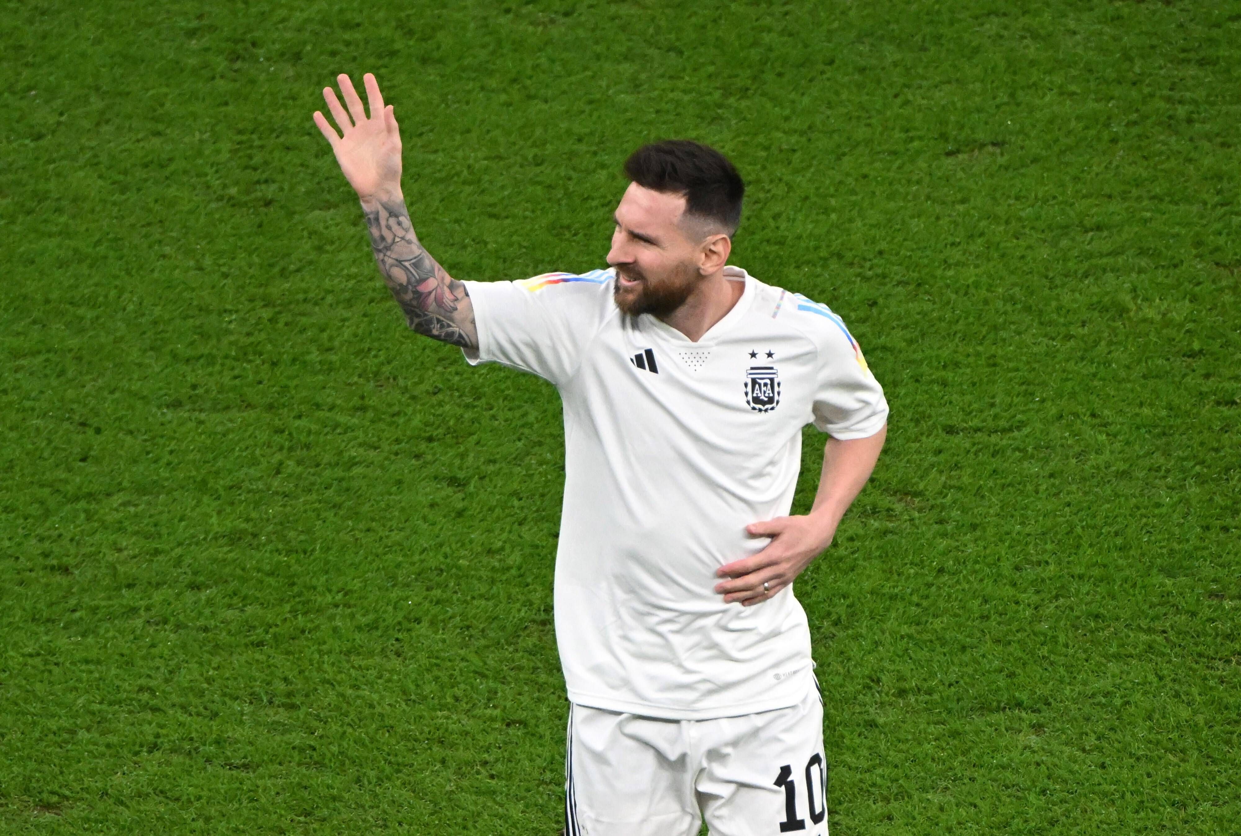  Leo Messi, en el calentamiento del Argentina-Croacia.