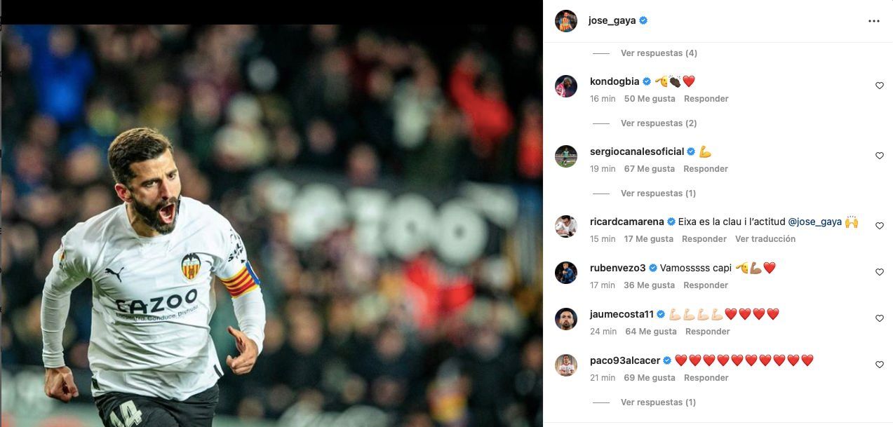 Los mensajes de apoyo a Gayà.