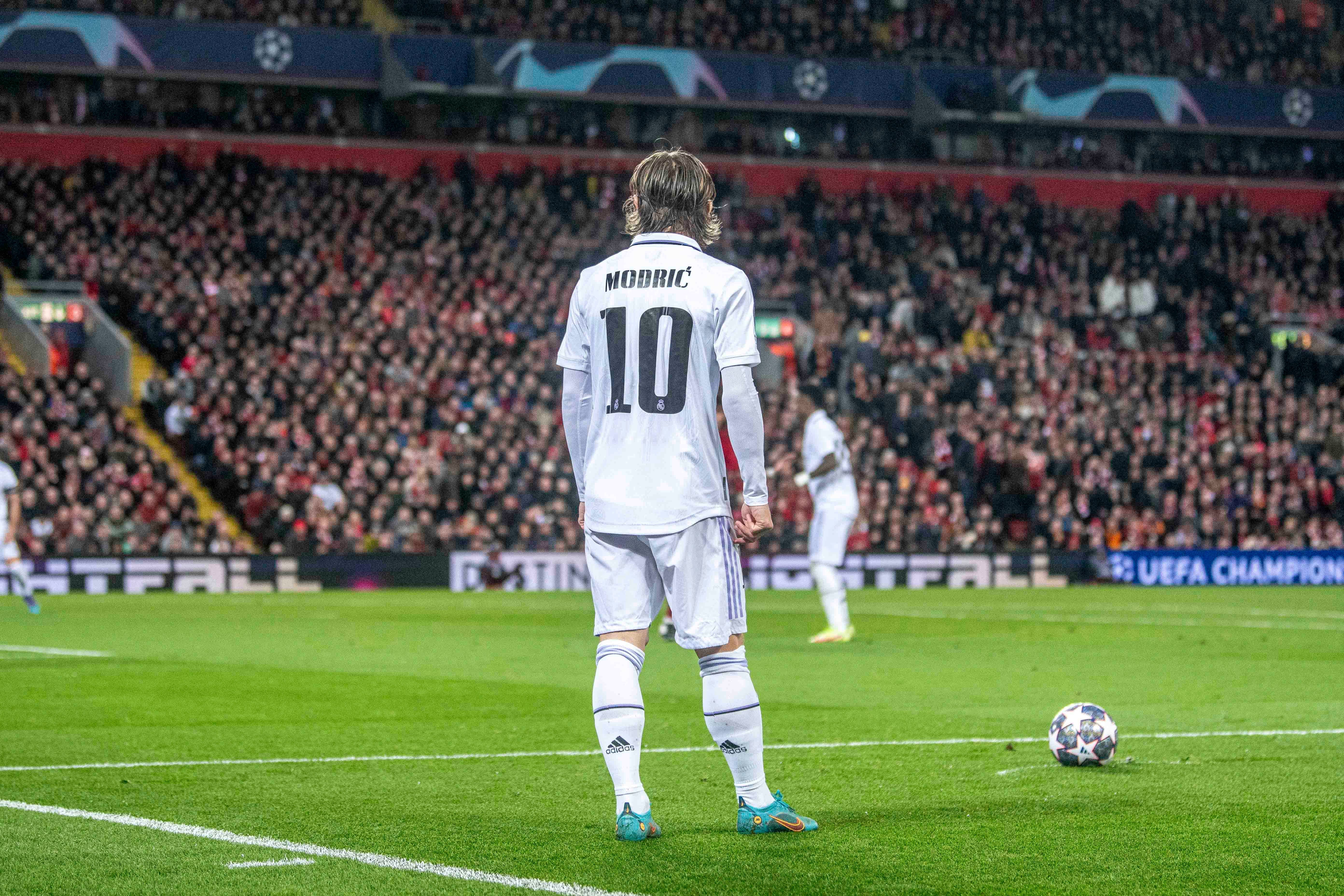  Luka Modric, durante el Liverpool-Real Madrid.