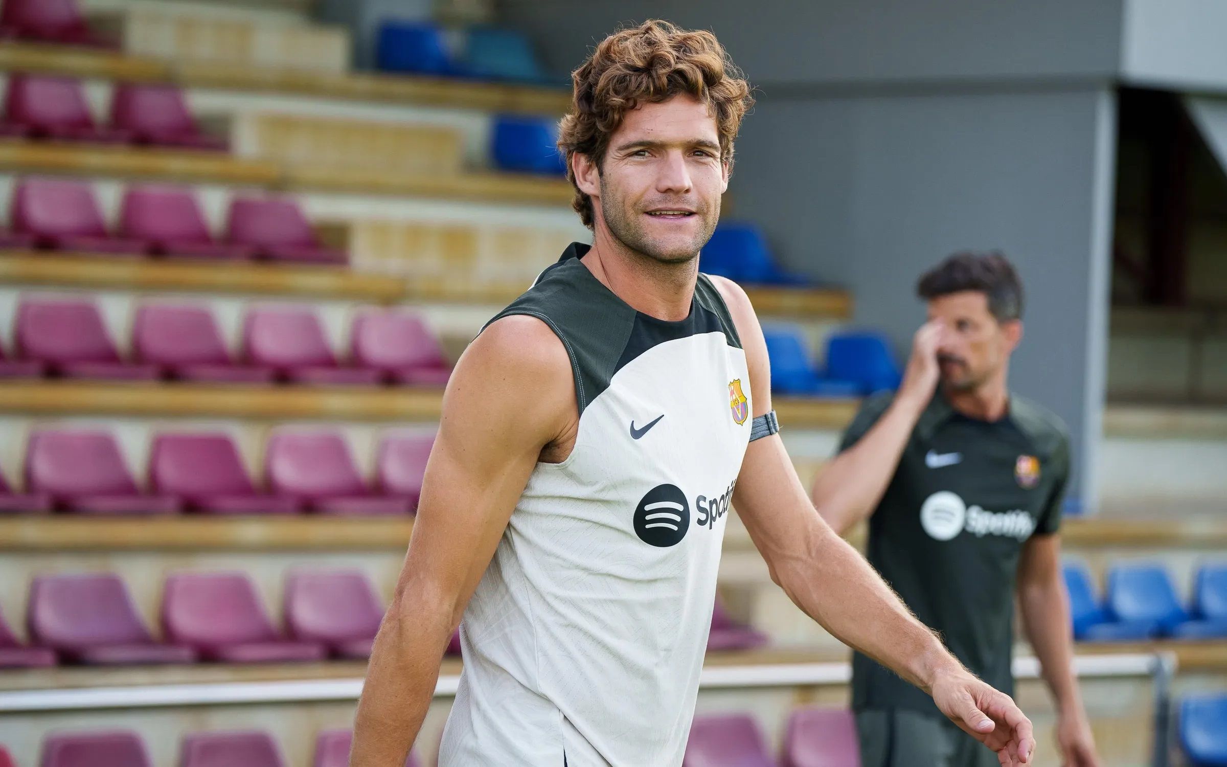  Marcos Alonso, en una sesión del Barcelona.