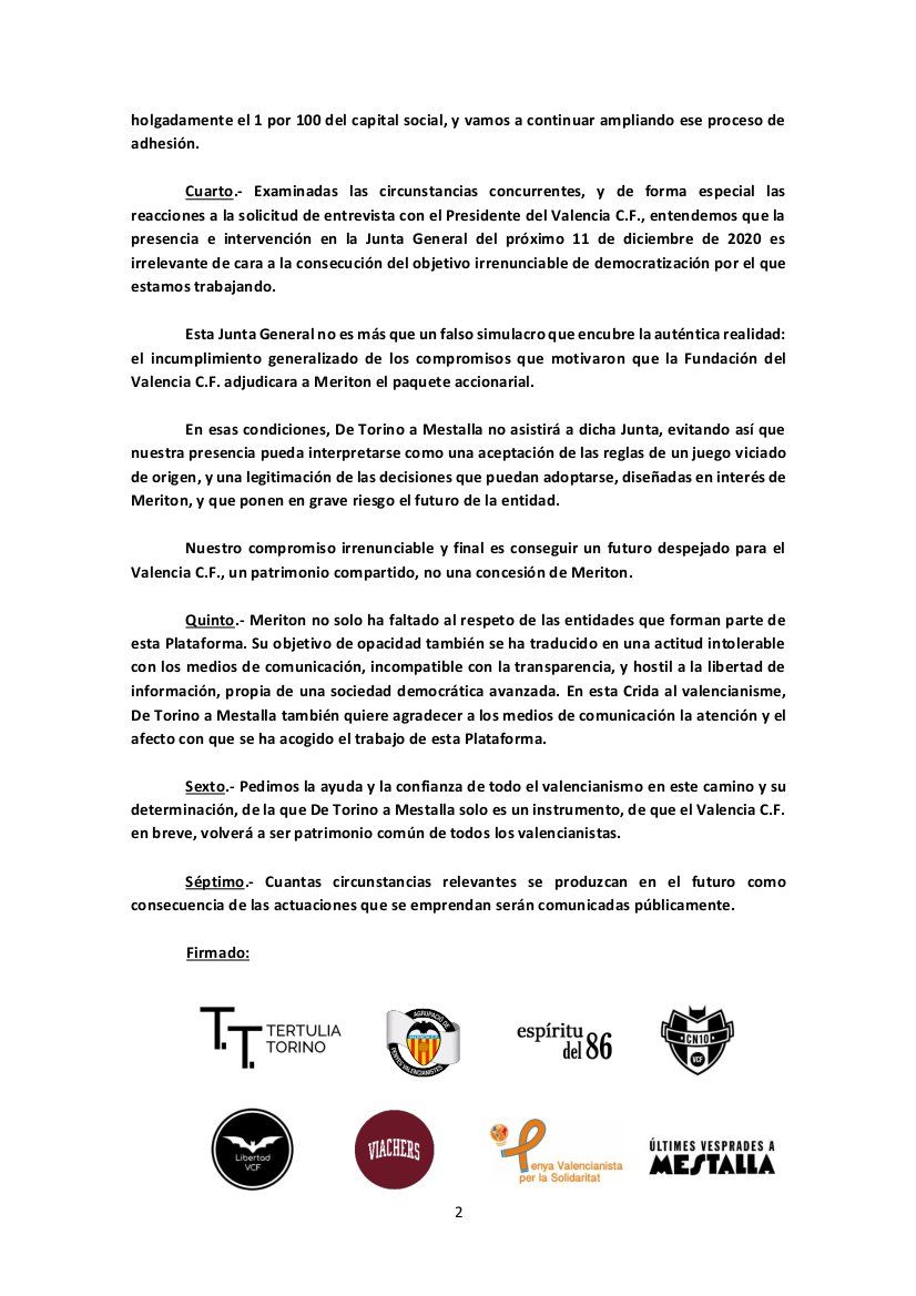  Manifiesto De Torino a Mestalla